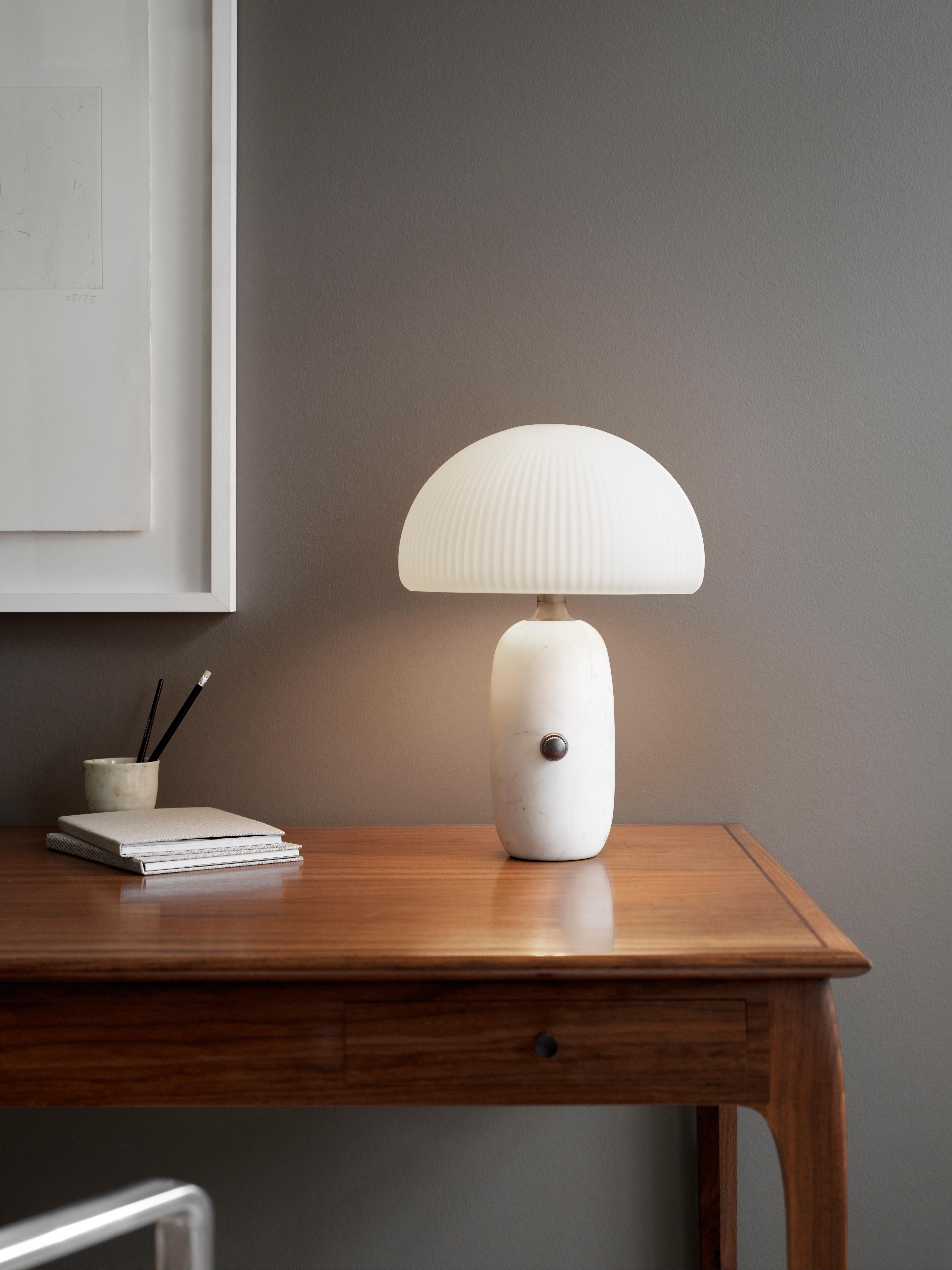 Sculpture Table Lamp White Marble