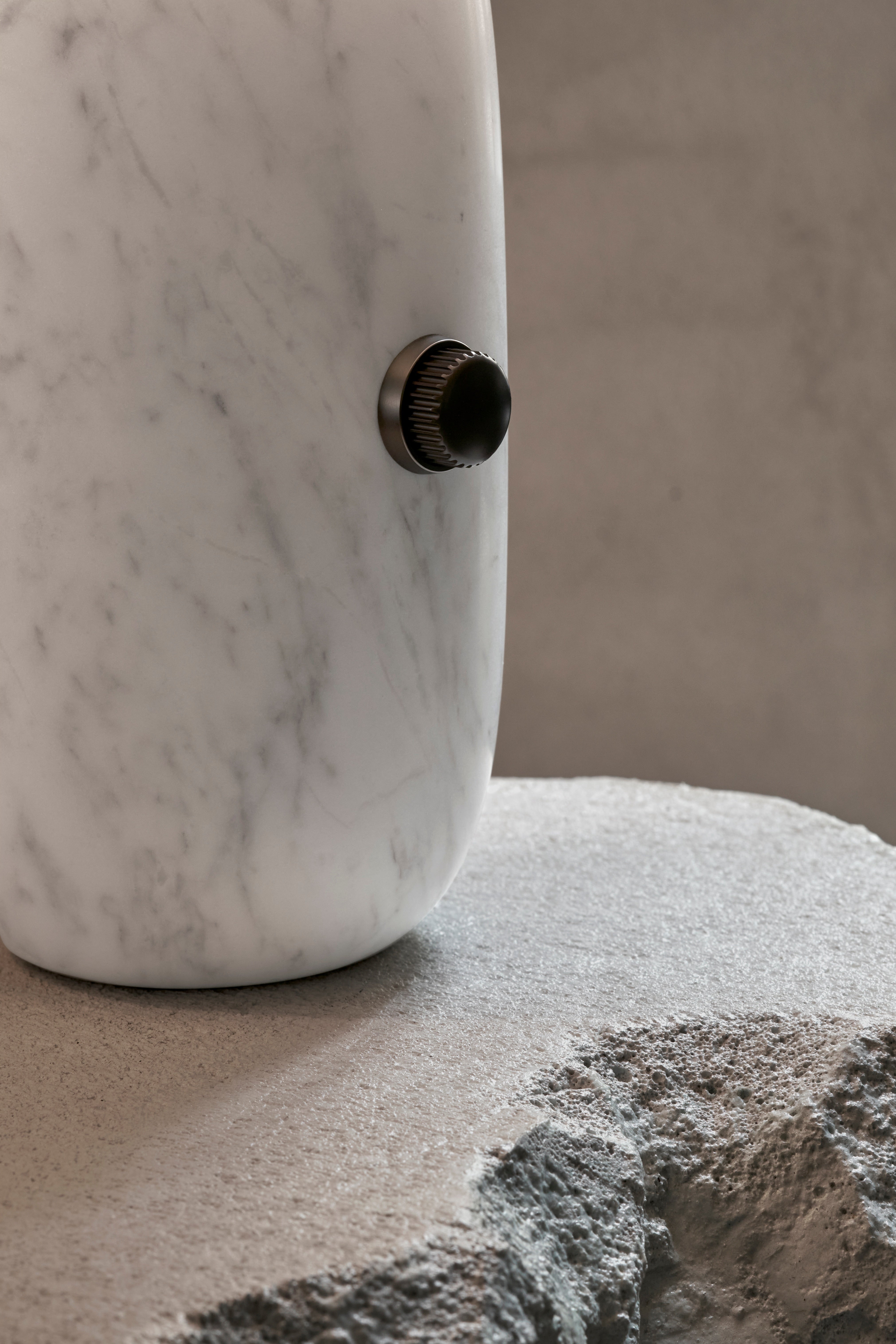 Sculpture Table Lamp White Marble