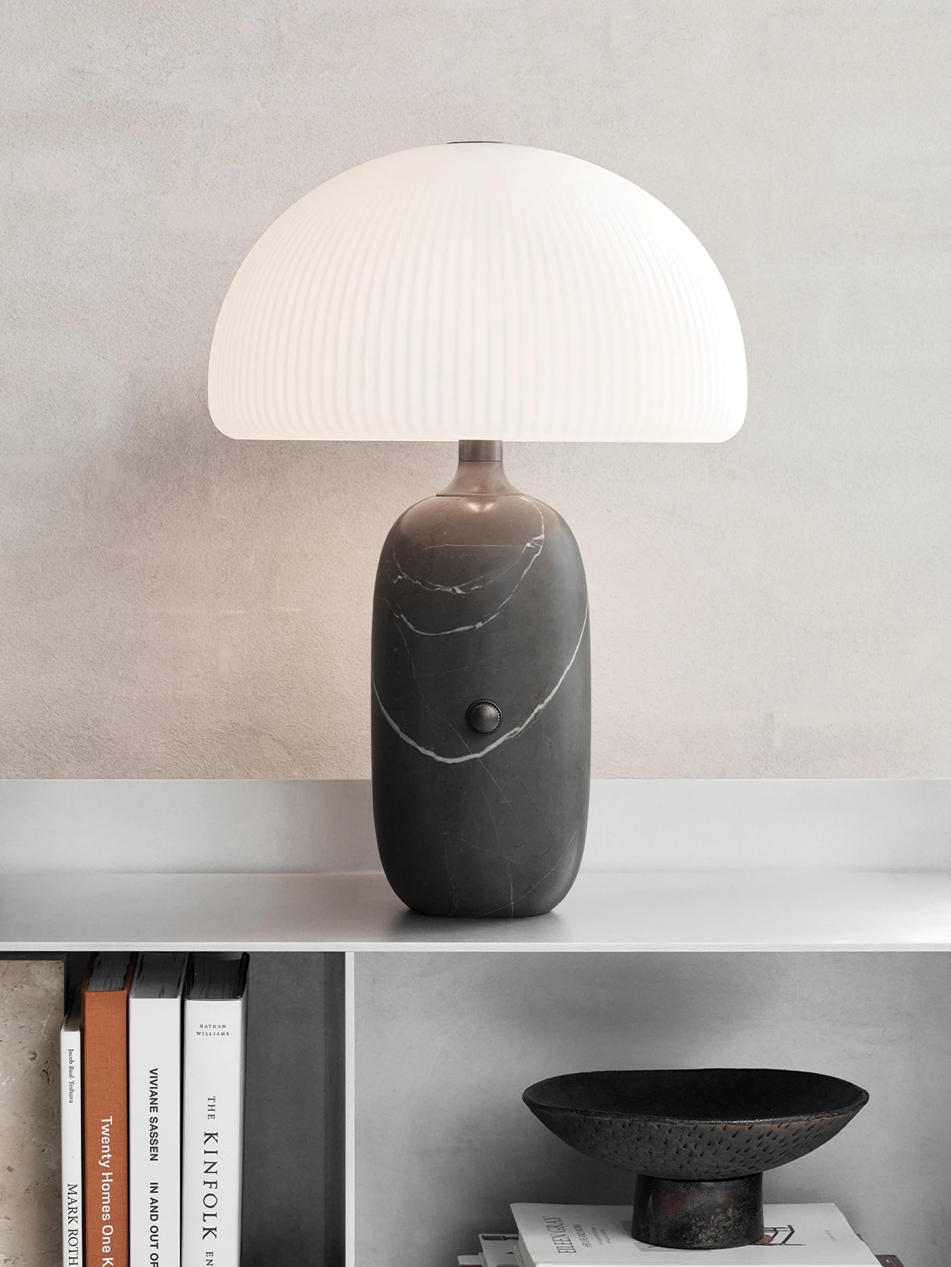 Sculpture Table Lamp in Gray Marble