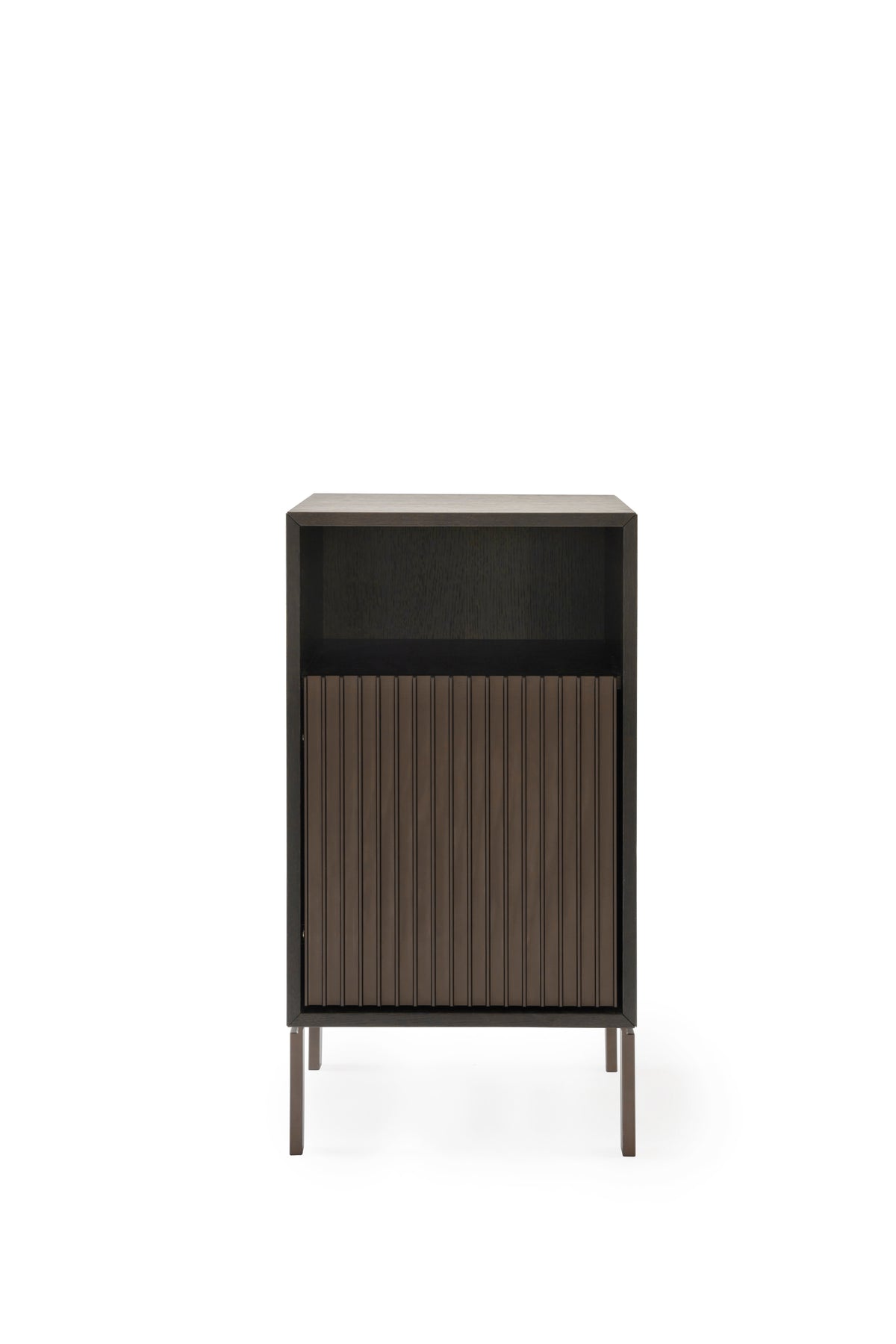 Nightstand 672 dark oak veneer with aluminum