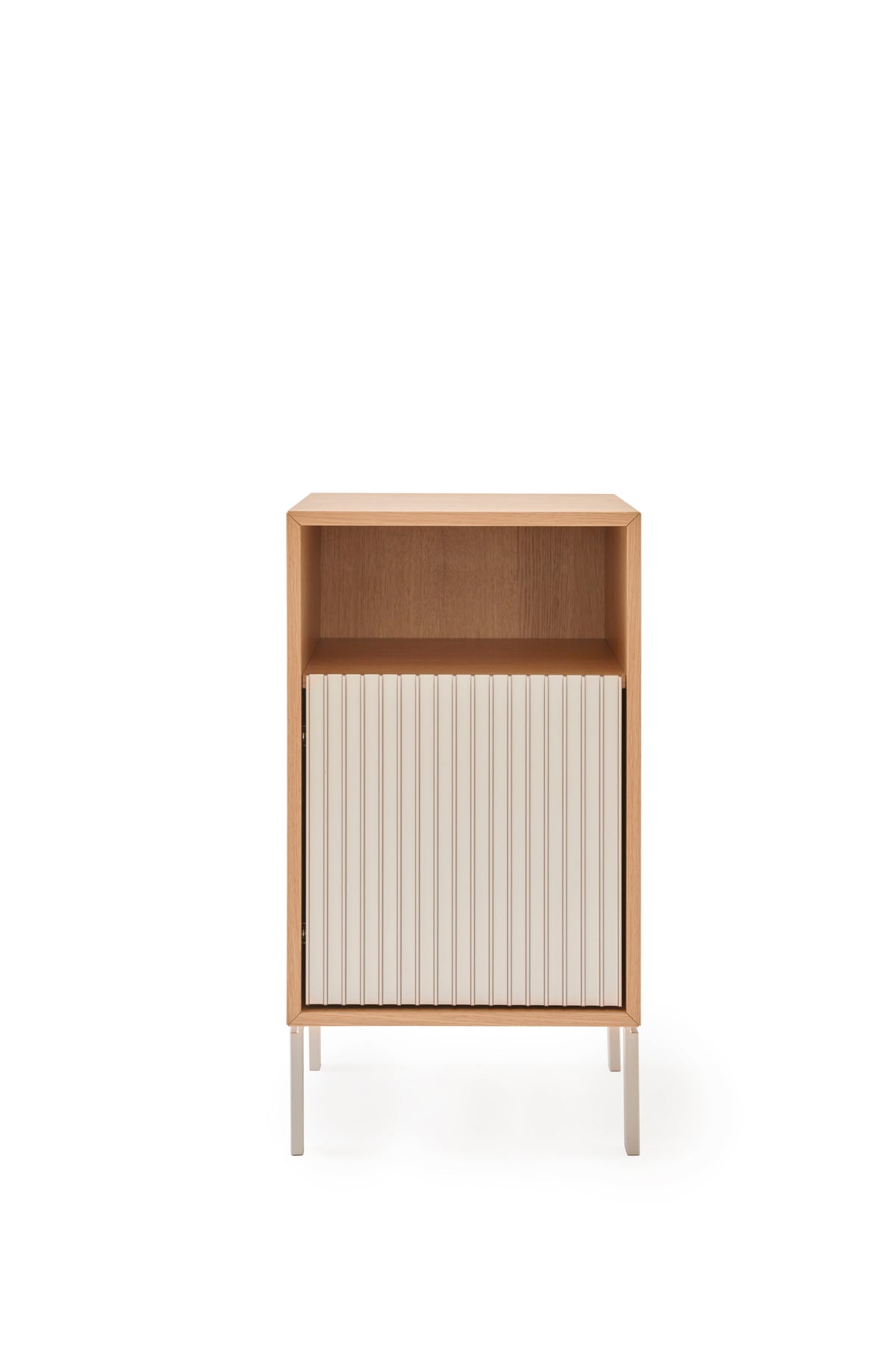 Nightstand 672 oak veneer with aluminum