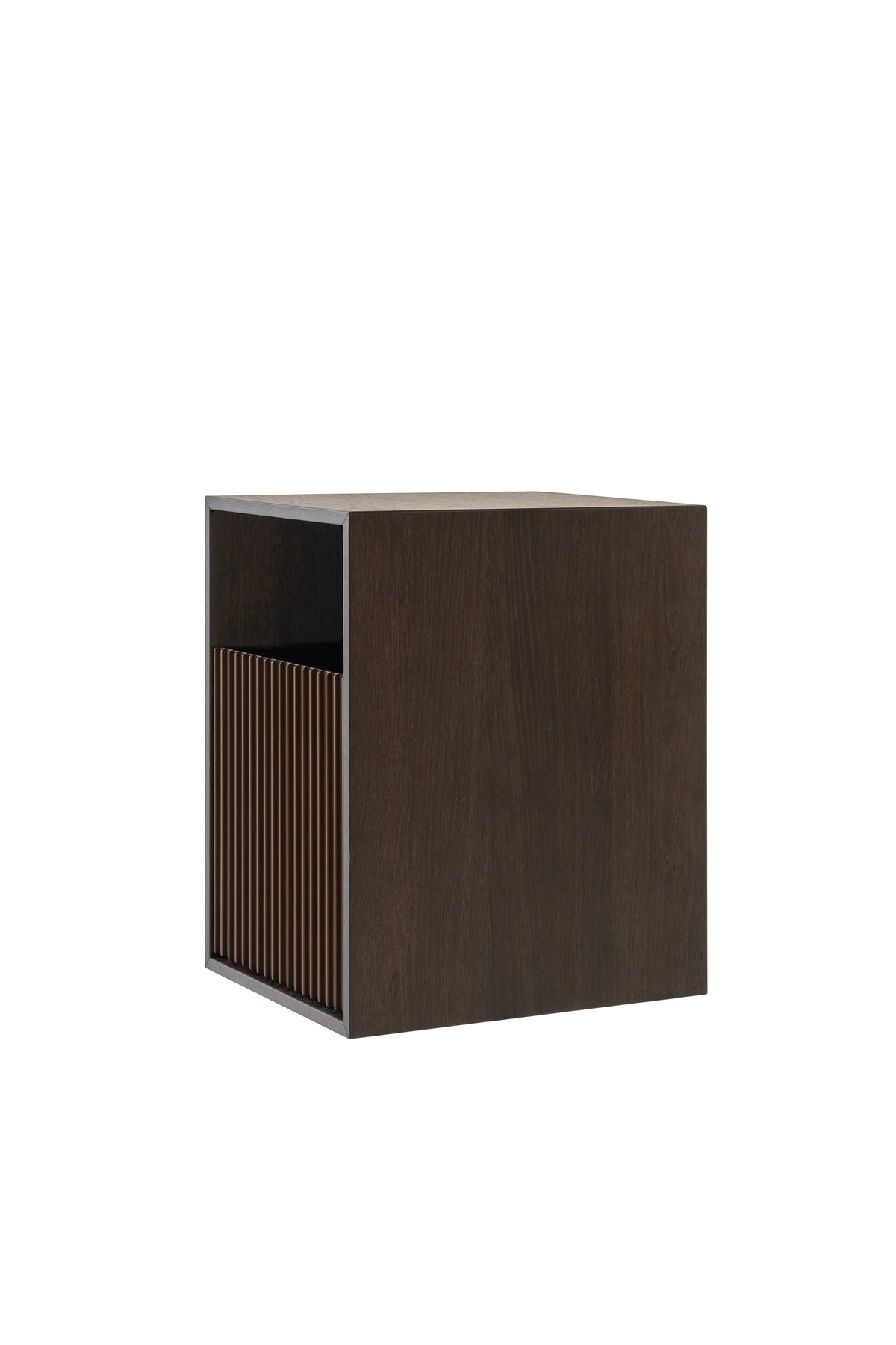 Nightstand 672 dark oak veneer with aluminum