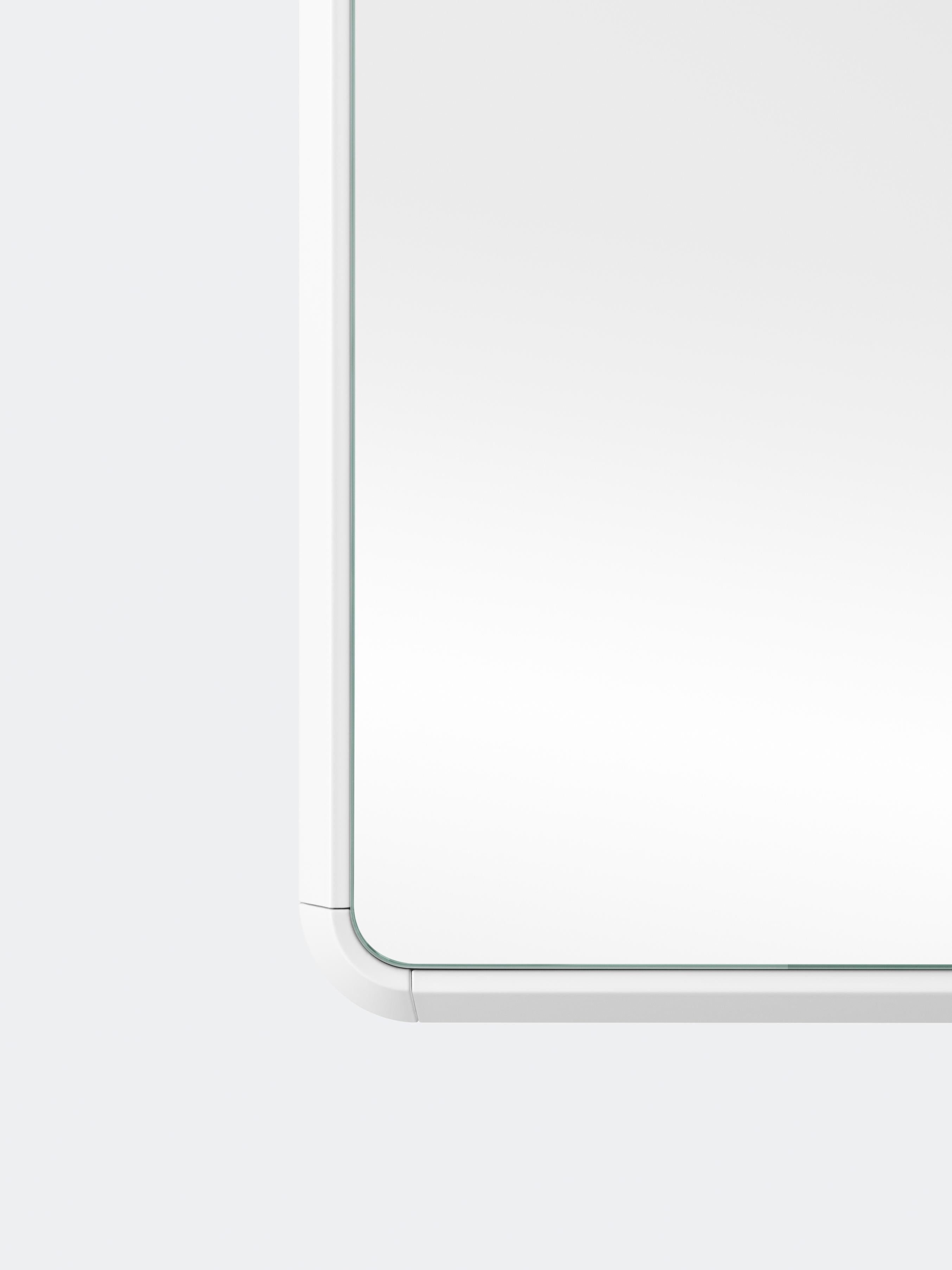 VIPP bathroom mirror with white aluminum frame