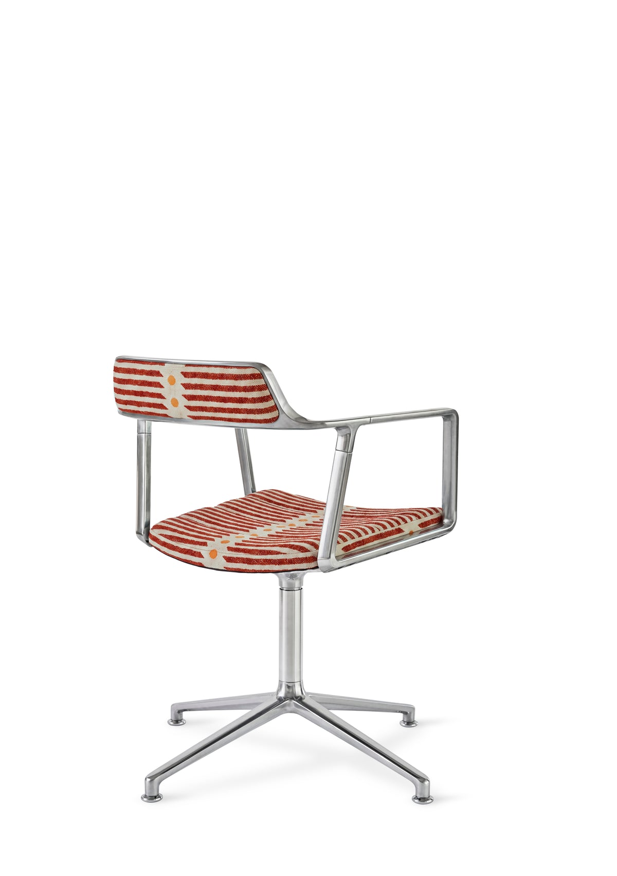 Office chair 452 – MALLORCA beige and red with a metal base