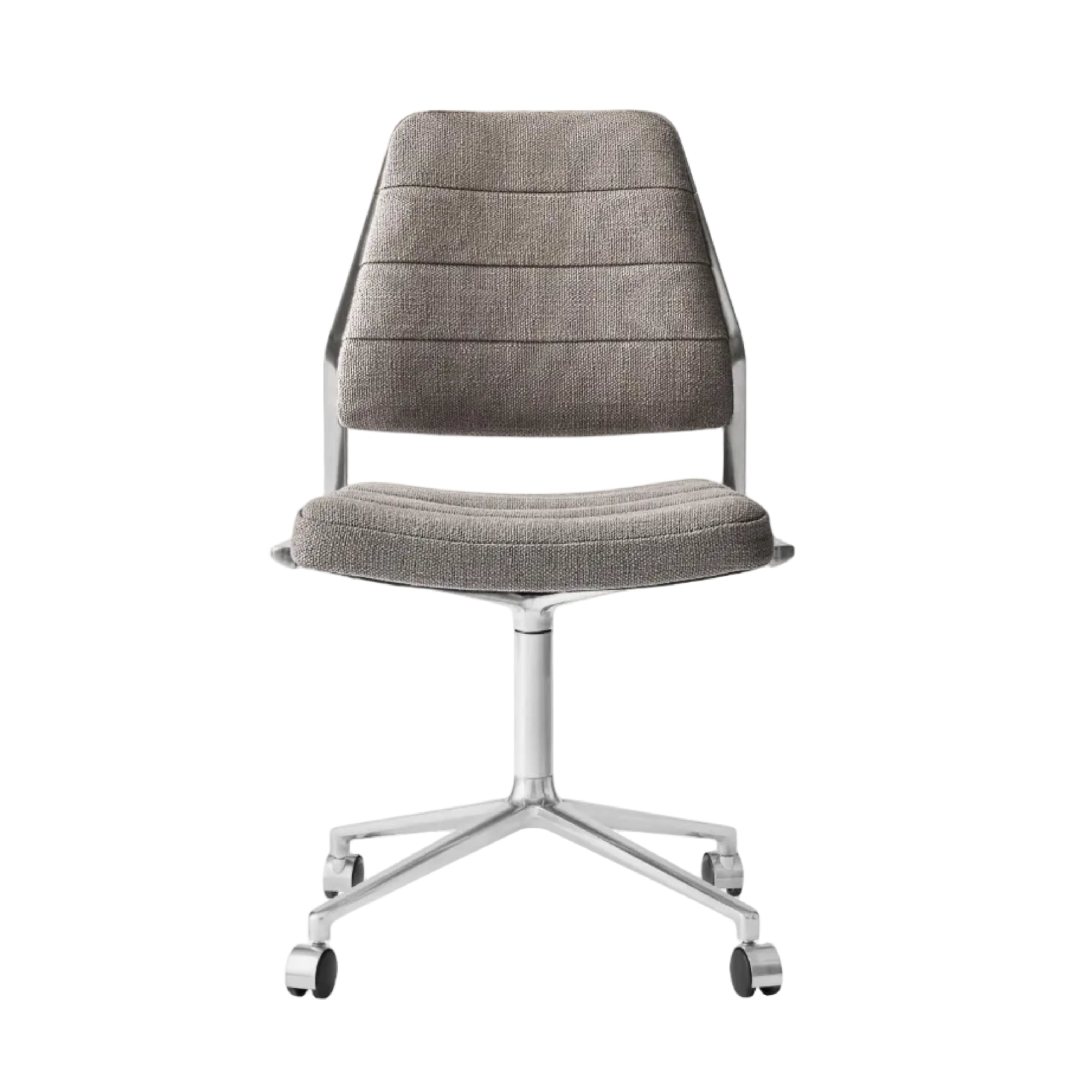 Office chair 454 gray fabric with a metal base