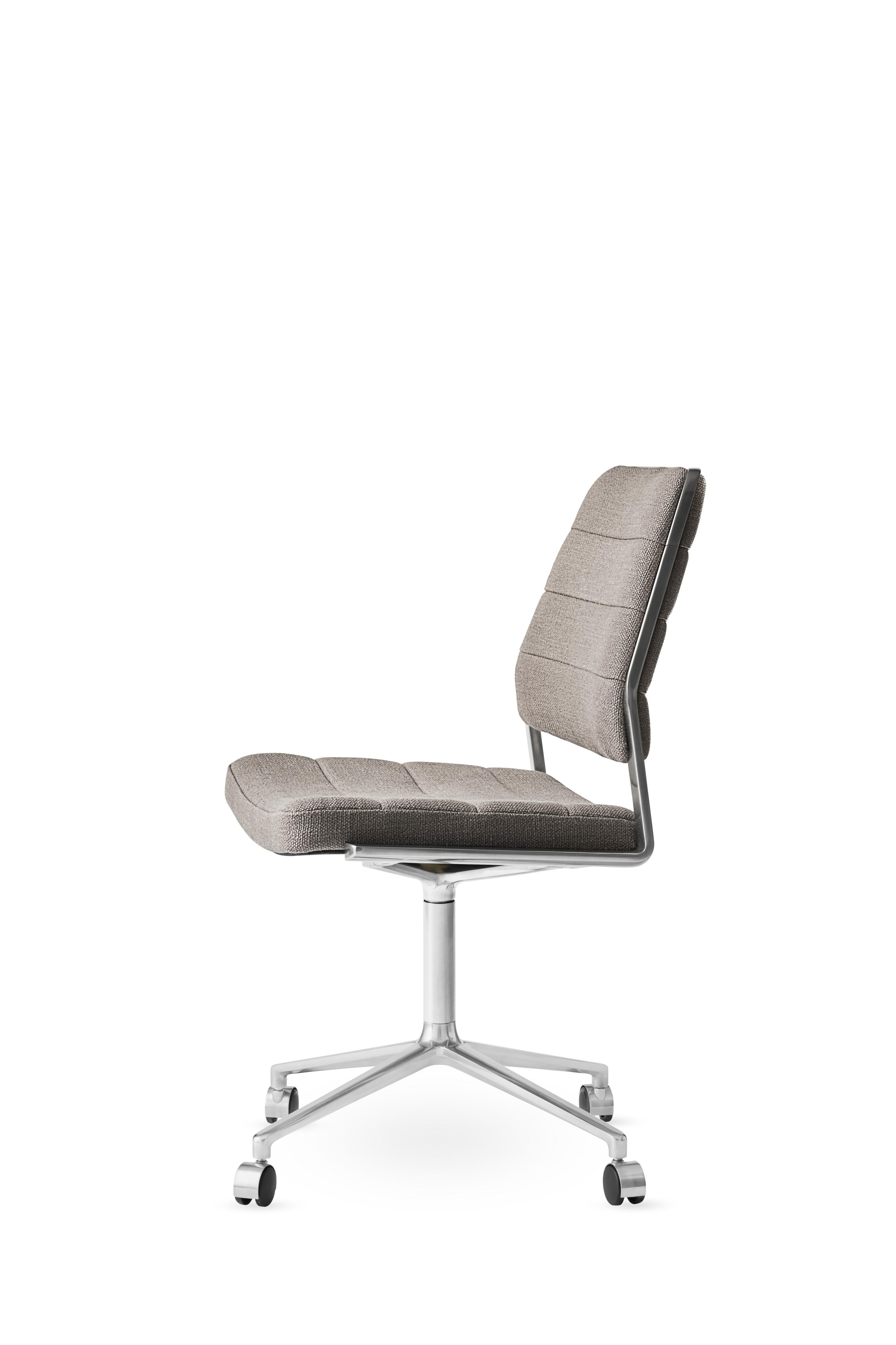Office chair 454 gray fabric with a metal base