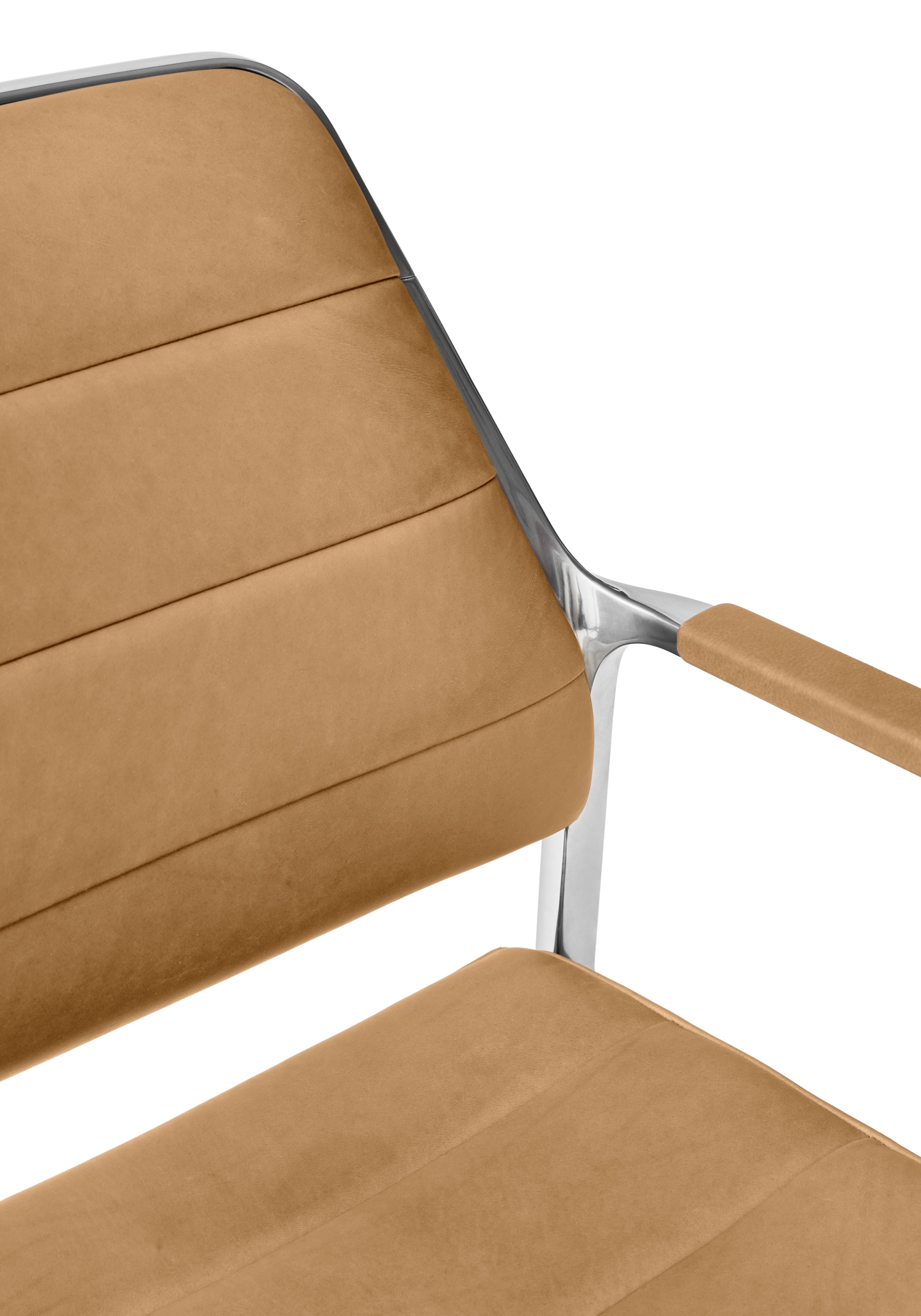 Office chair 455+ caramel leather with a metal base