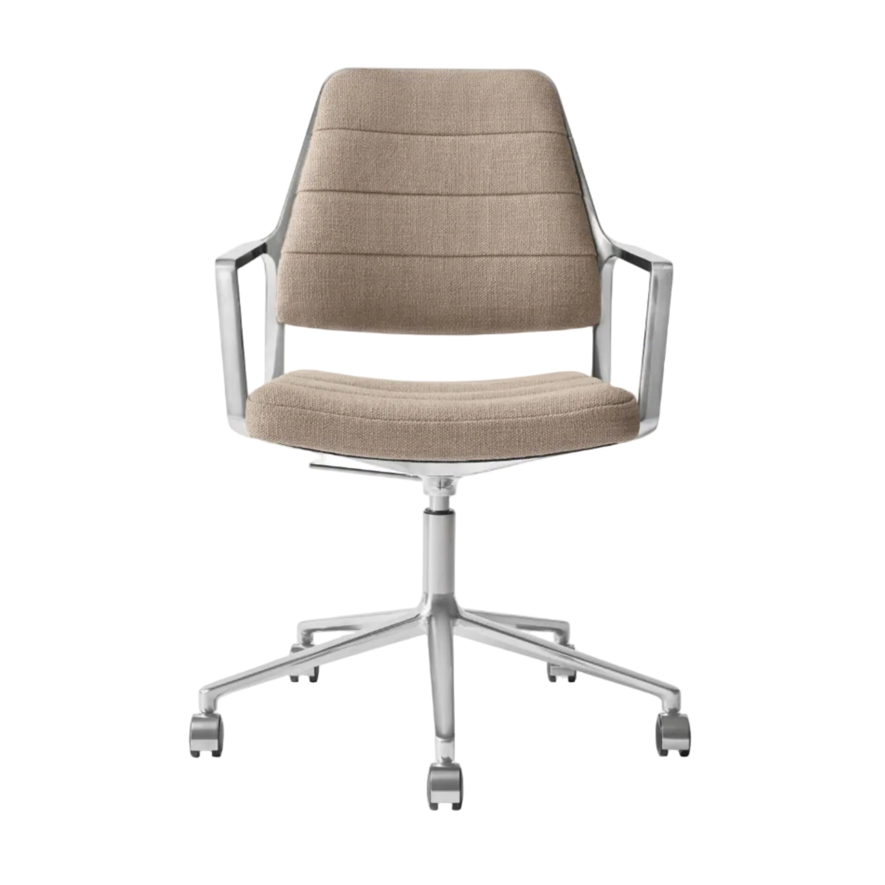 Office chair 455+ with sand-colored fabric and a metal base.