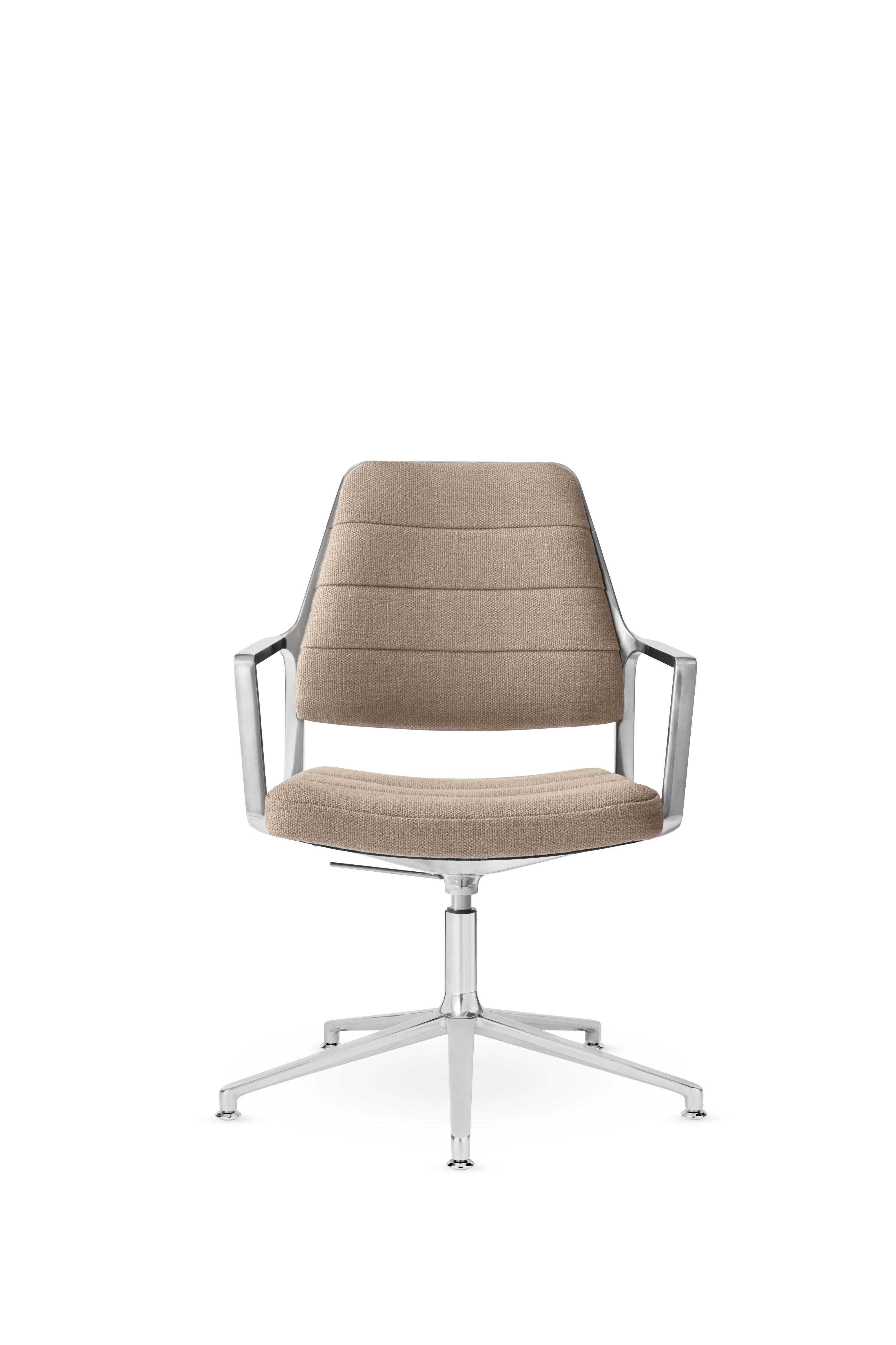 Office chair 455+ with sand-colored fabric and a metal base.