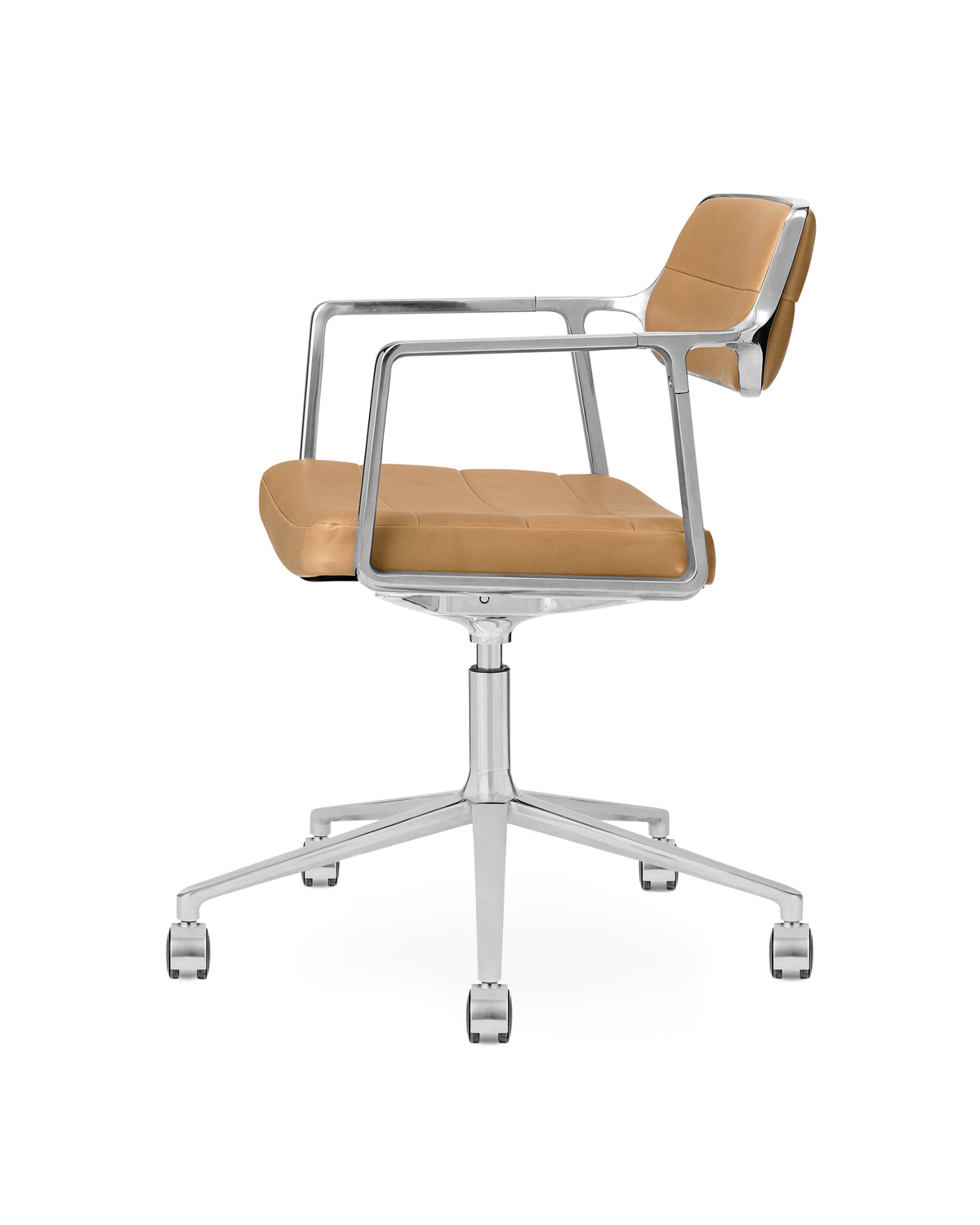 Office chair 453+ caramel leather with metal base