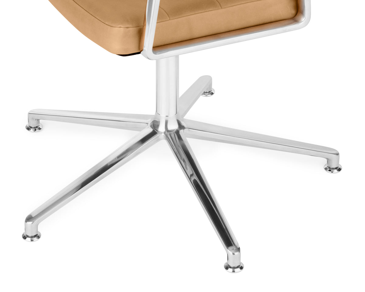 Office chair 453+ caramel leather with metal base