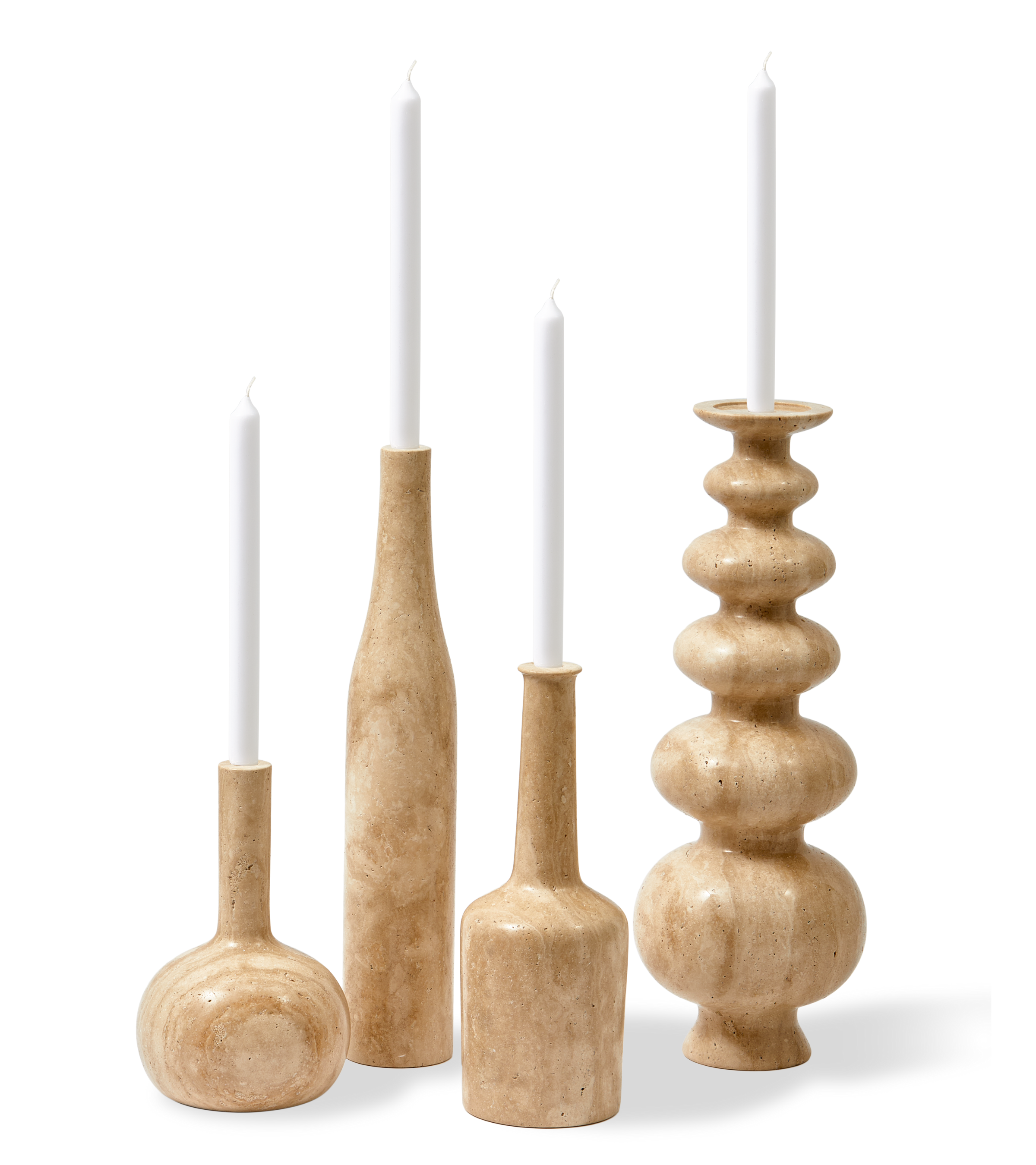 HERITAGE SPHERE Kerzenständer beige Travertin