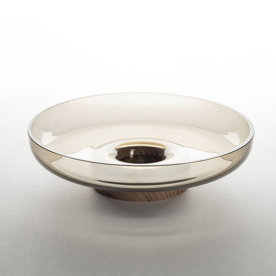 Taca BONTA grau mit Holzunterlage