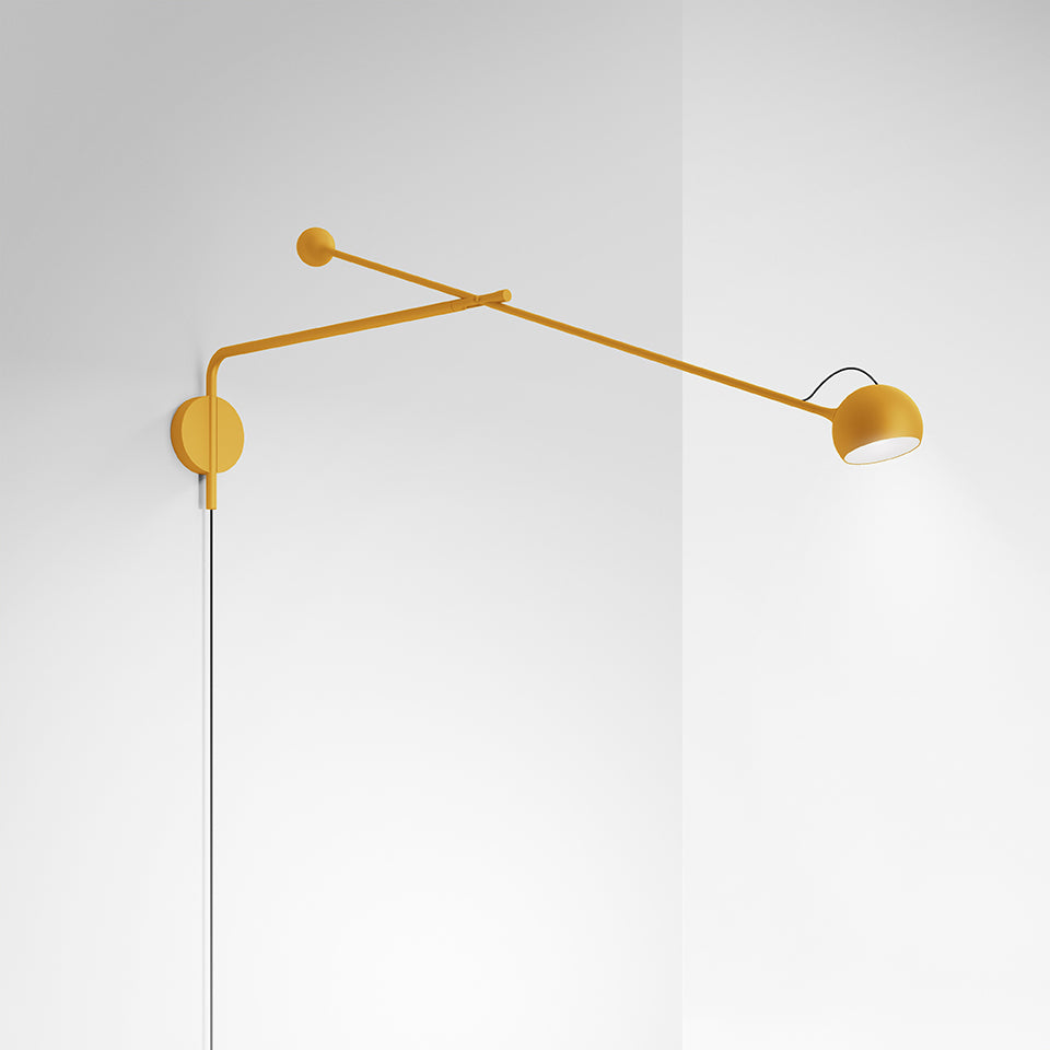 Wall lamp with adjustable arm IXA L sunny yellow