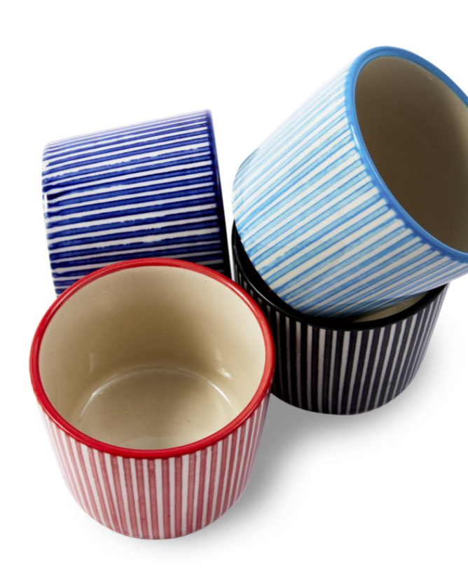 MARINE STRIPED espresso cup set colorful stoneware
