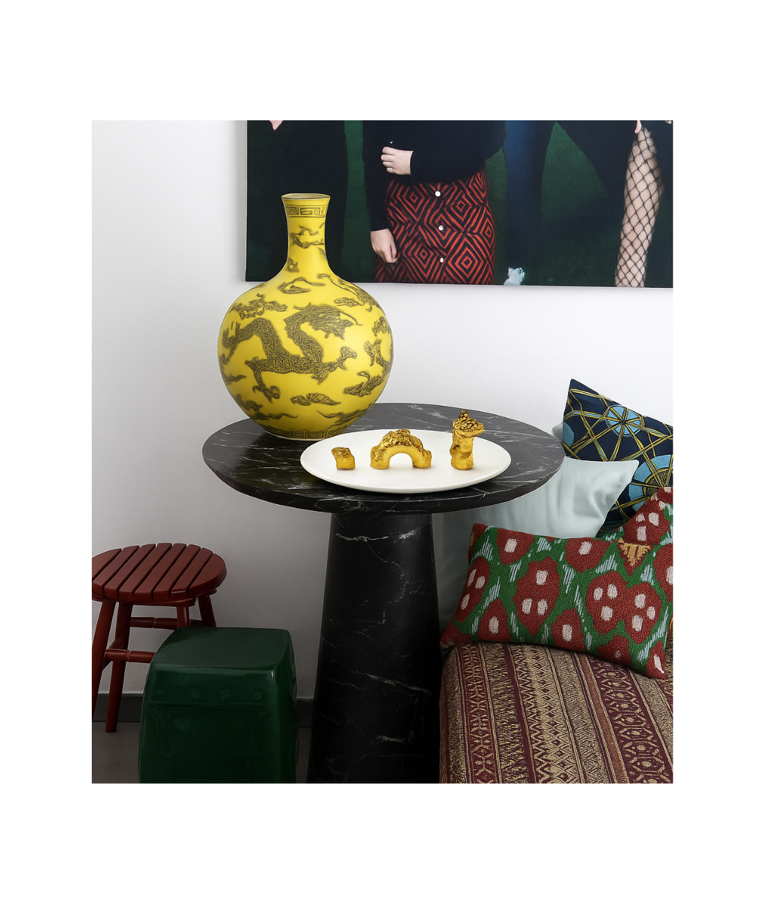 Dekoteller DRACHE gold