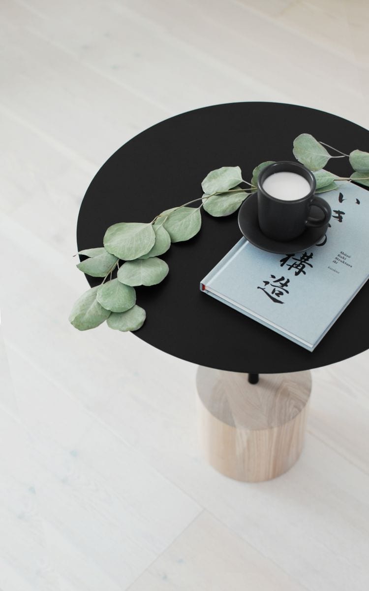Stolik kawowy FIB jesion Salak Blat czarny / podstawa naturalny jesion   Eye on Design