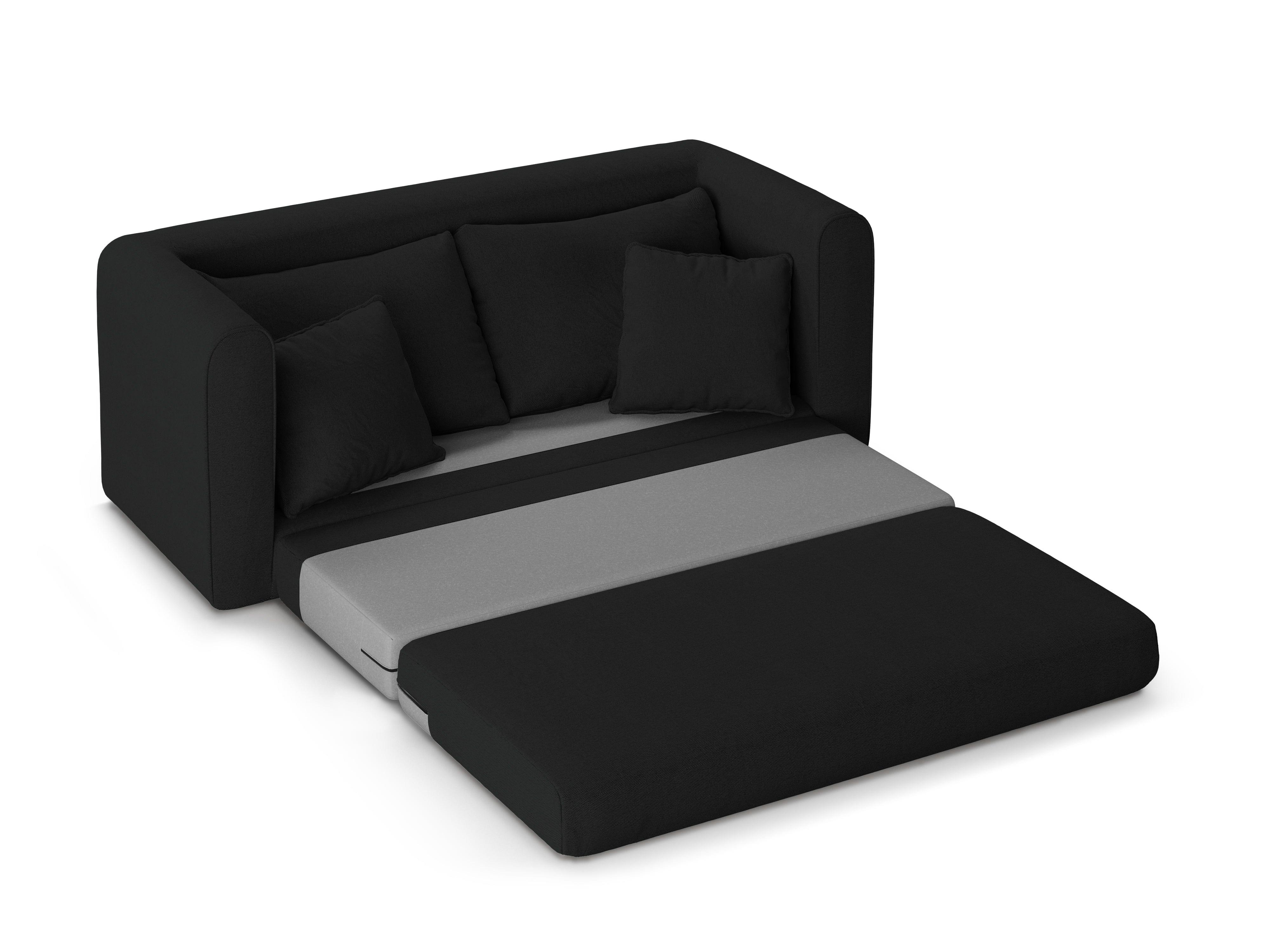Sofa 2-osobowa z funkcją spania LIDO czarny Micadoni    Eye on Design