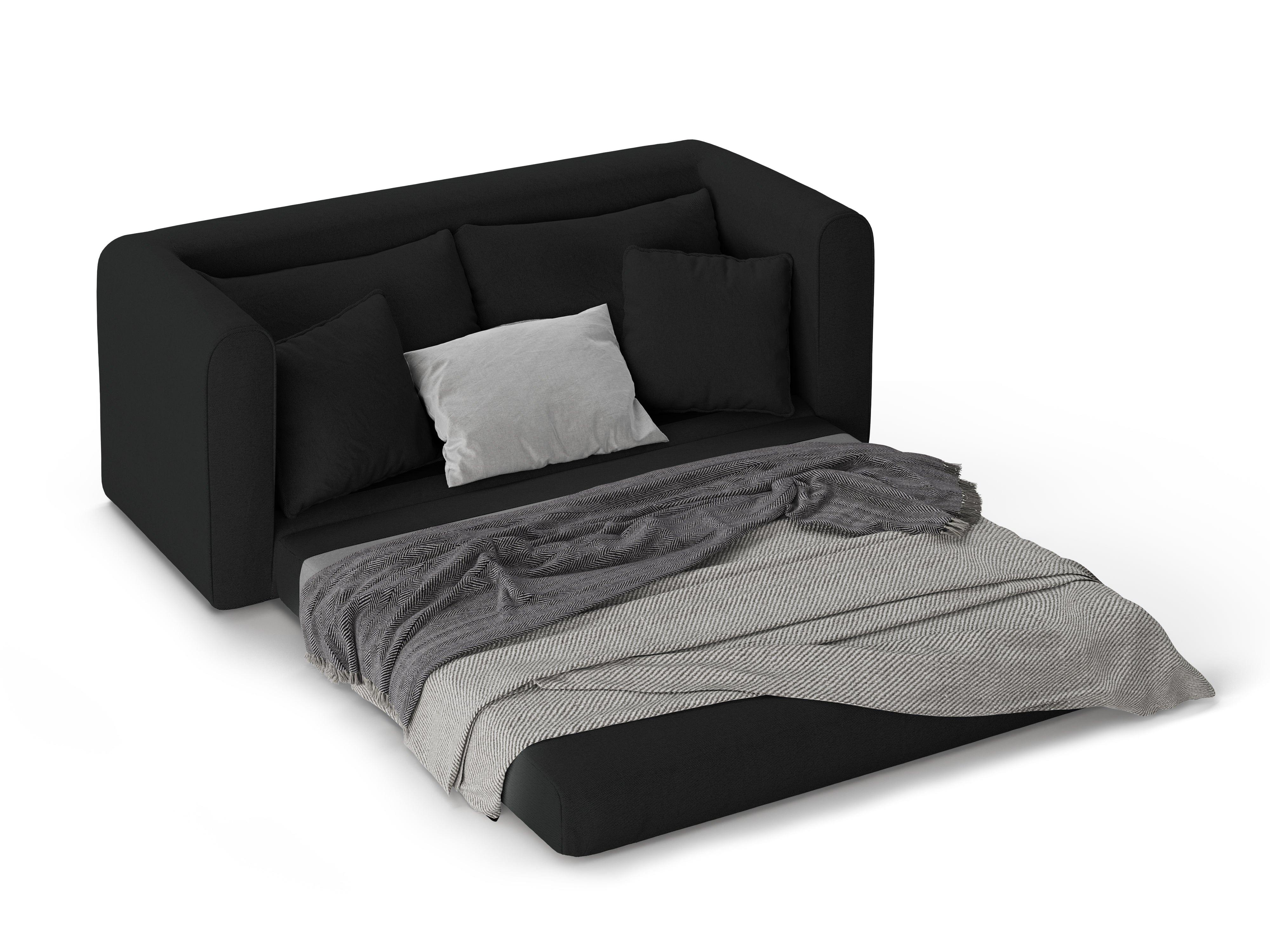 Sofa 2-osobowa z funkcją spania LIDO czarny Micadoni    Eye on Design