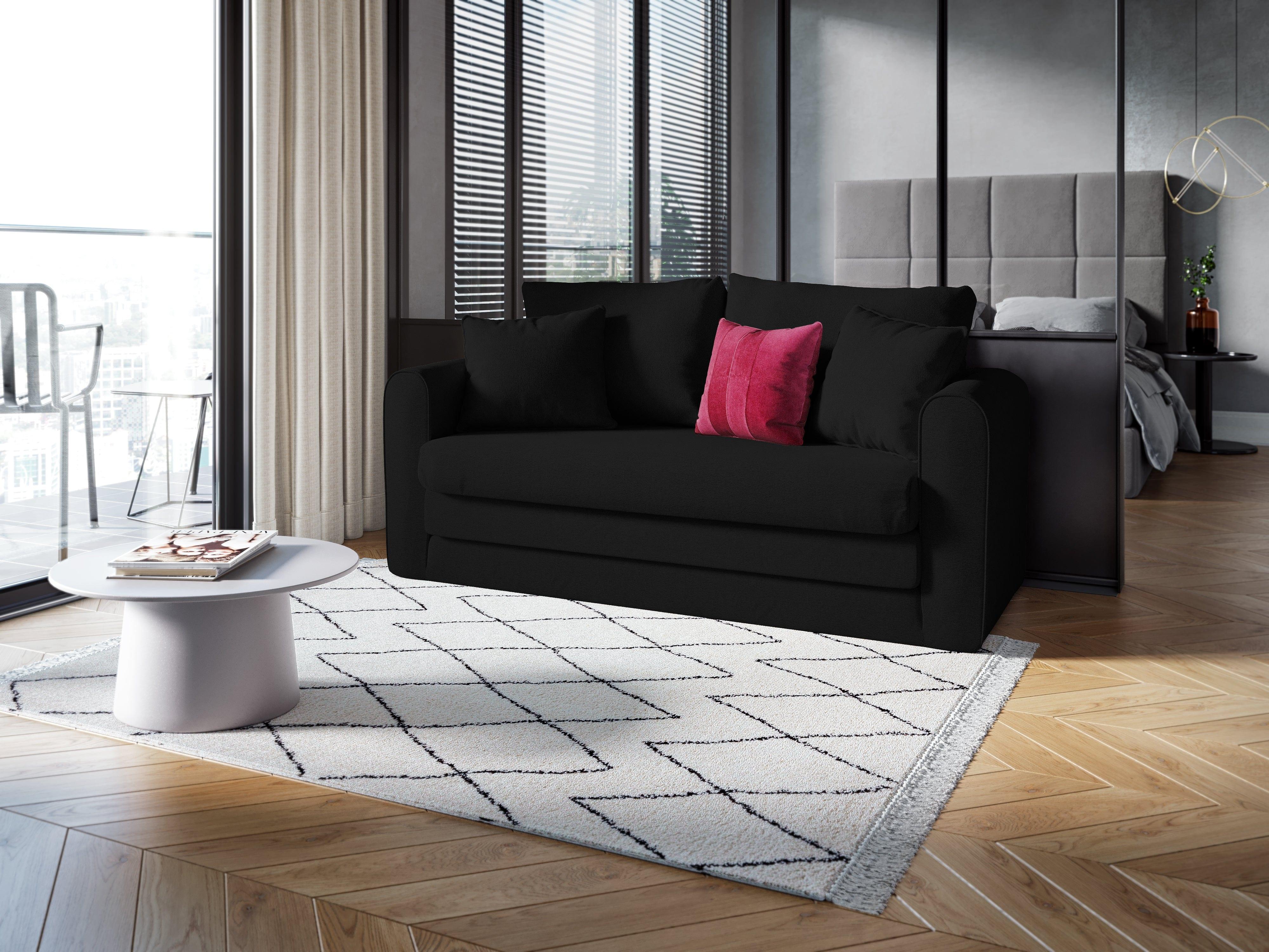 Sofa 2-osobowa z funkcją spania LIDO czarny Micadoni    Eye on Design