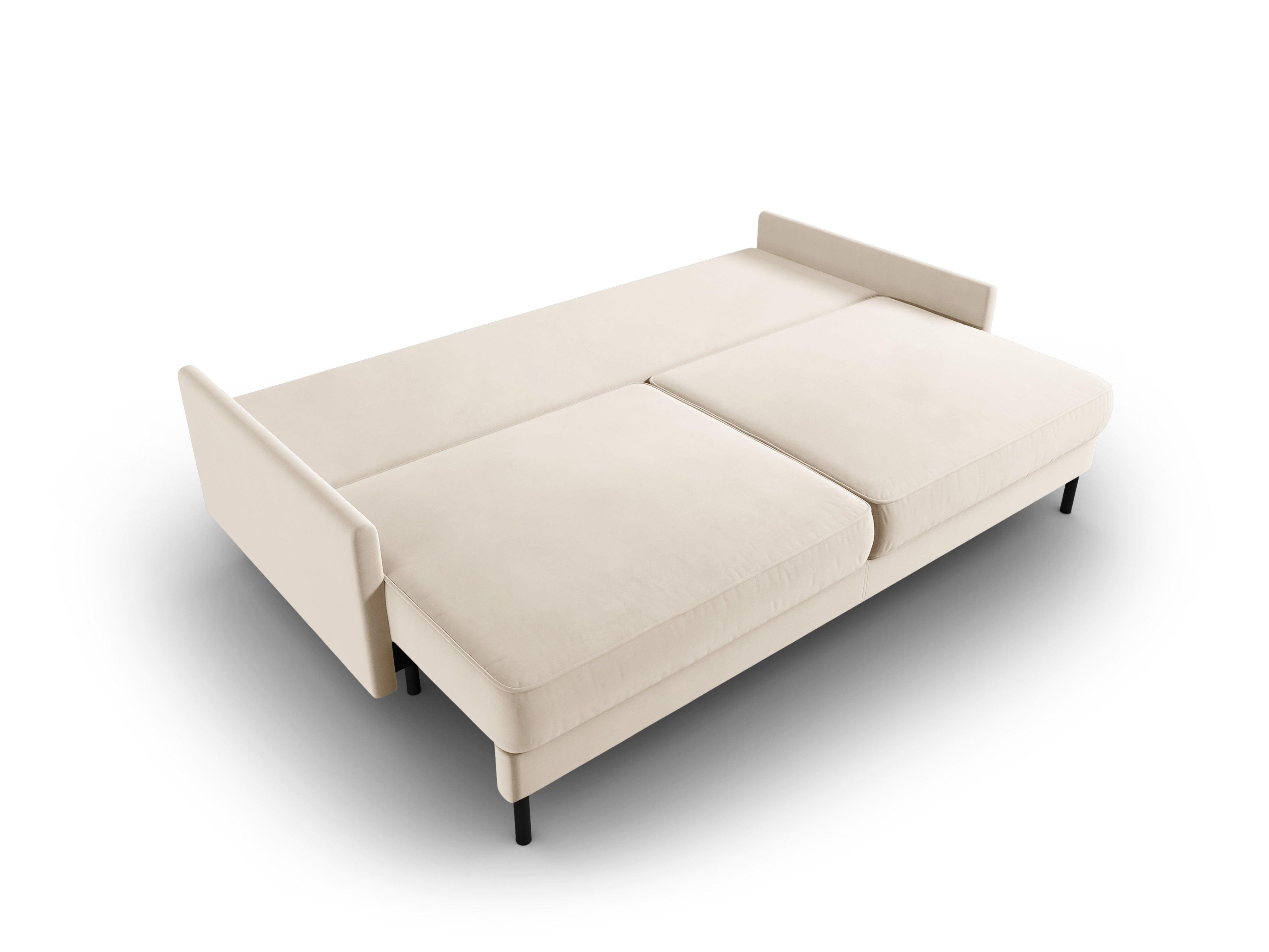 Sofa aksamitna z funkcją spania SCOTT jasnobeżowy Micadoni    Eye on Design