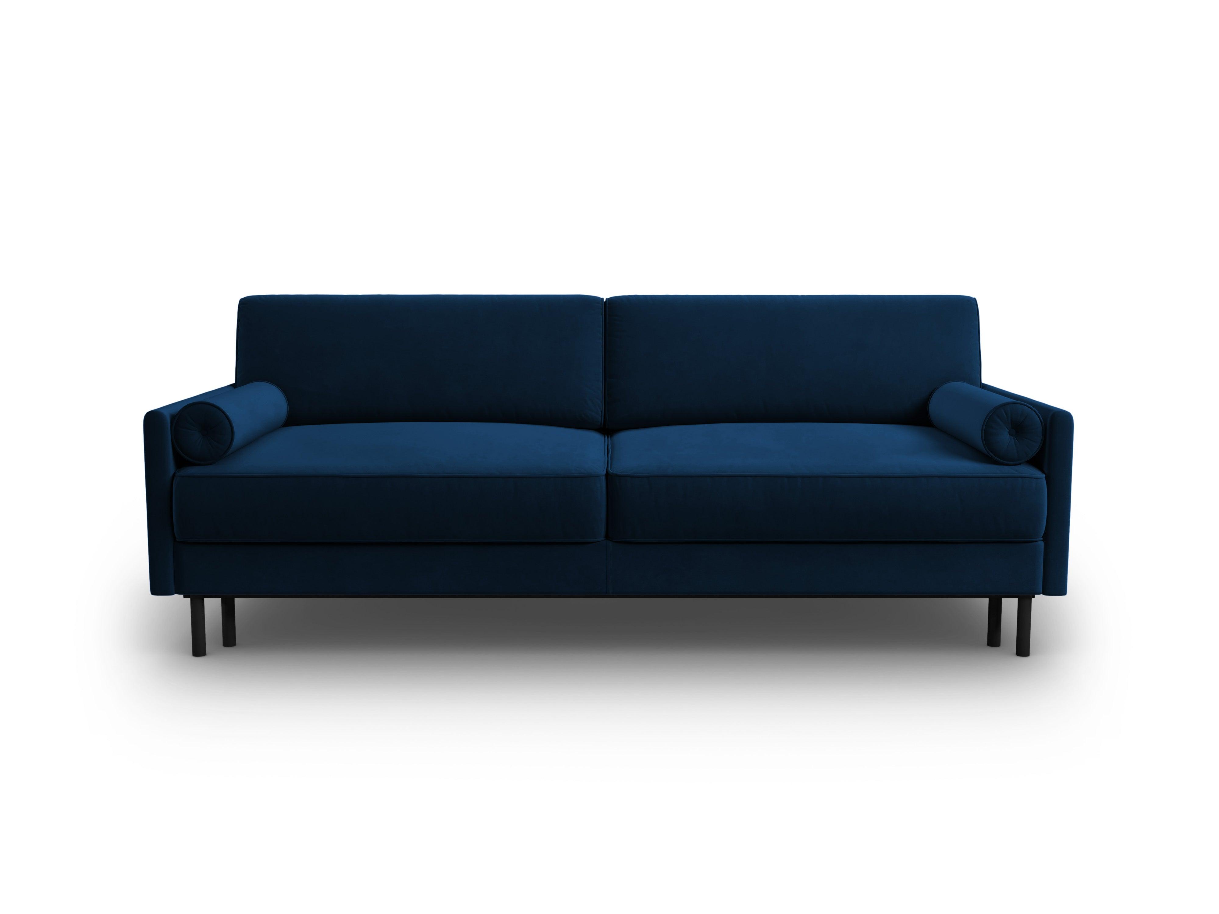 Sofa aksamitna z funkcją spania SCOTT granat królewski Micadoni    Eye on Design
