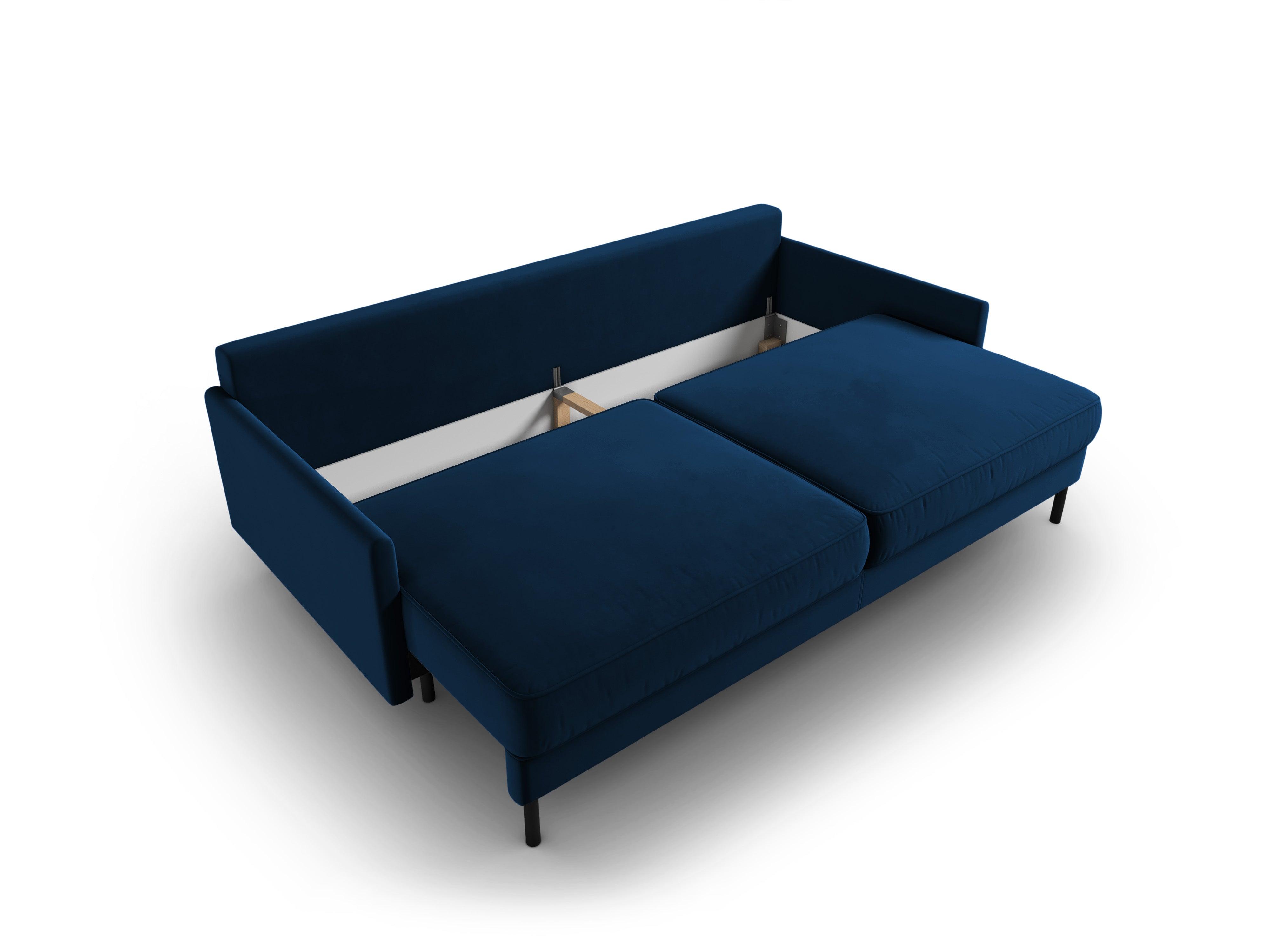 Sofa aksamitna z funkcją spania SCOTT granat królewski Micadoni    Eye on Design