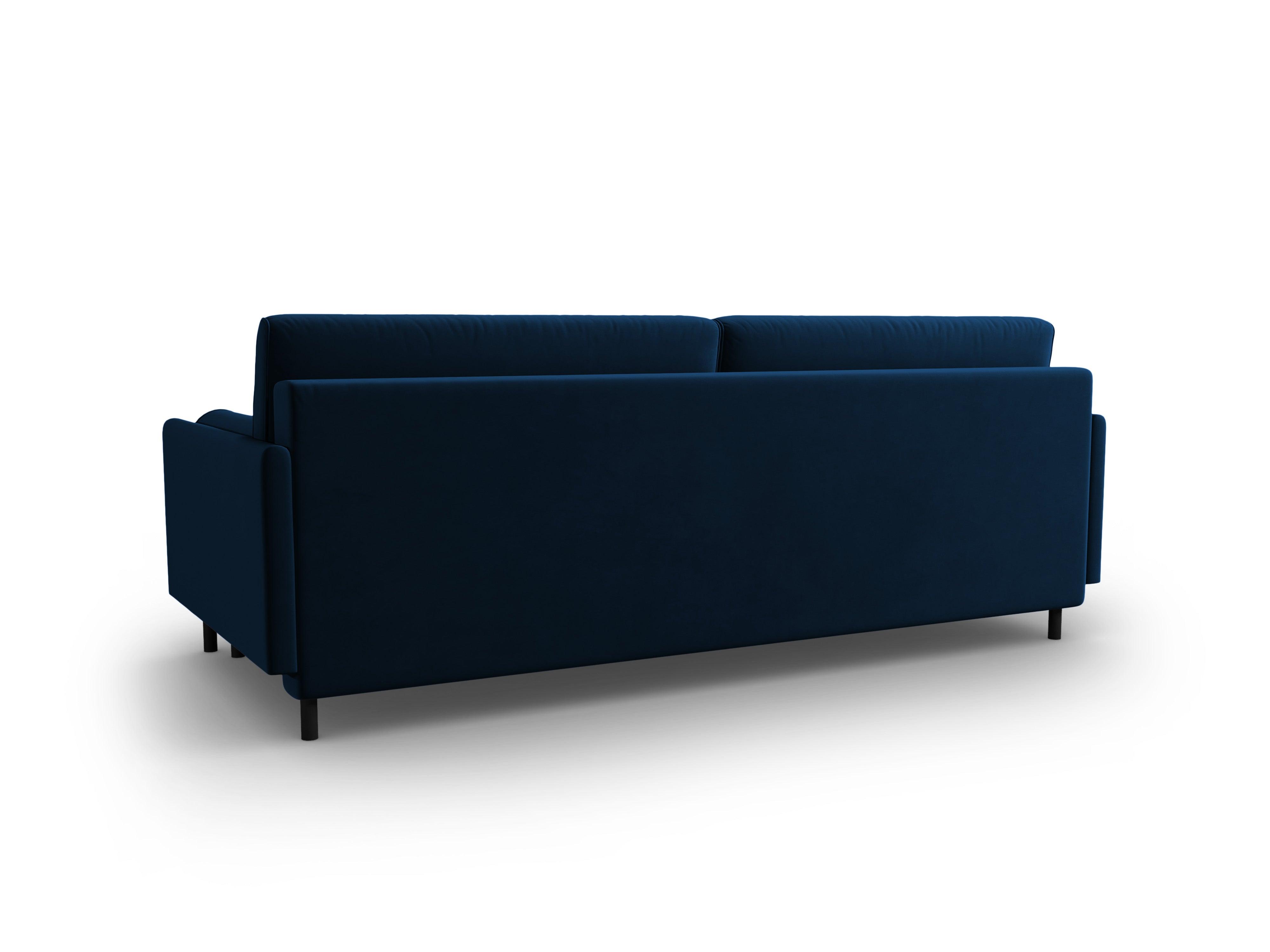 Sofa aksamitna z funkcją spania SCOTT granat królewski Micadoni    Eye on Design