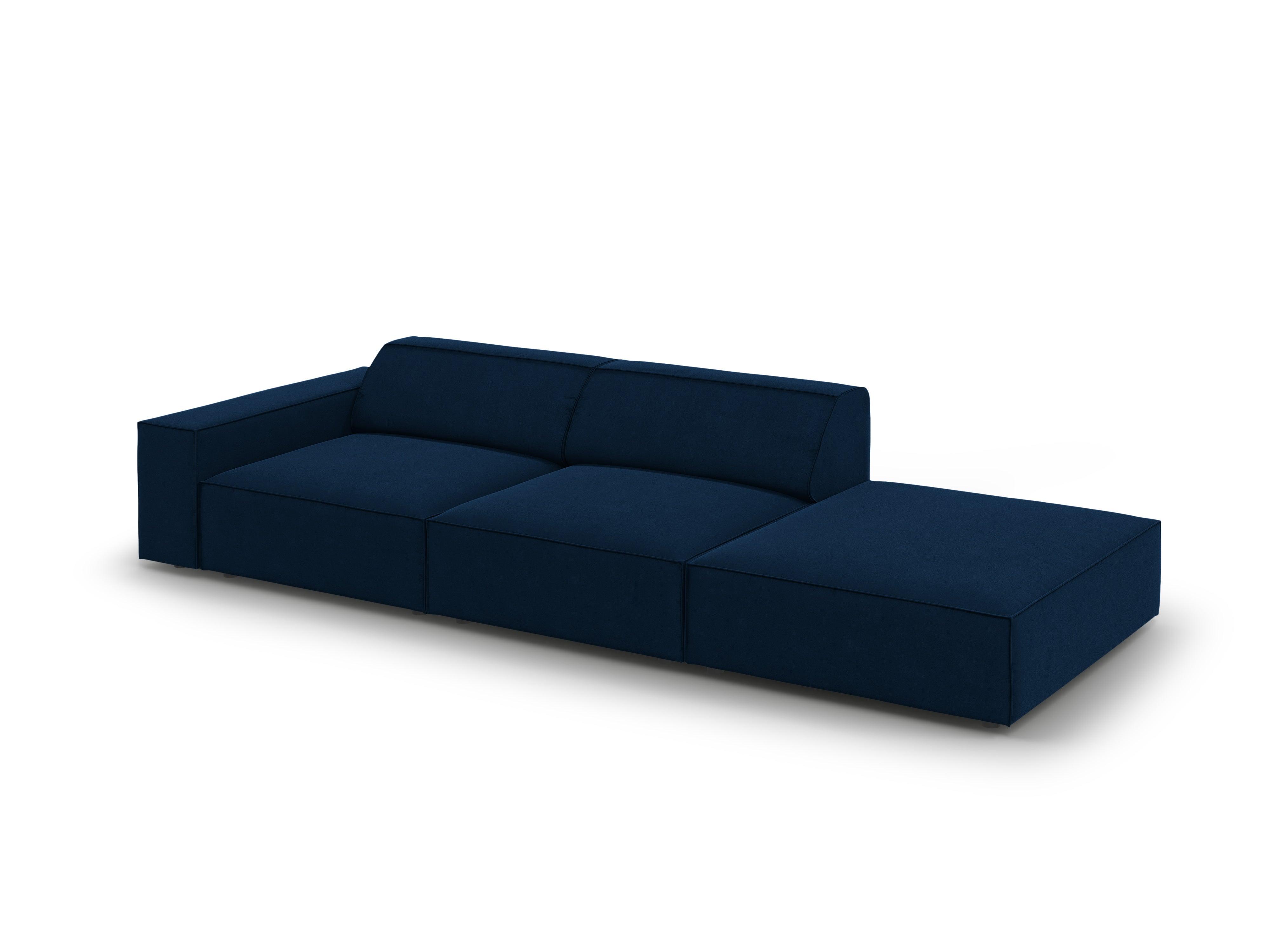 Sofa aksamitna prawostronna 3-osobowa JODIE granat królewski Micadoni    Eye on Design