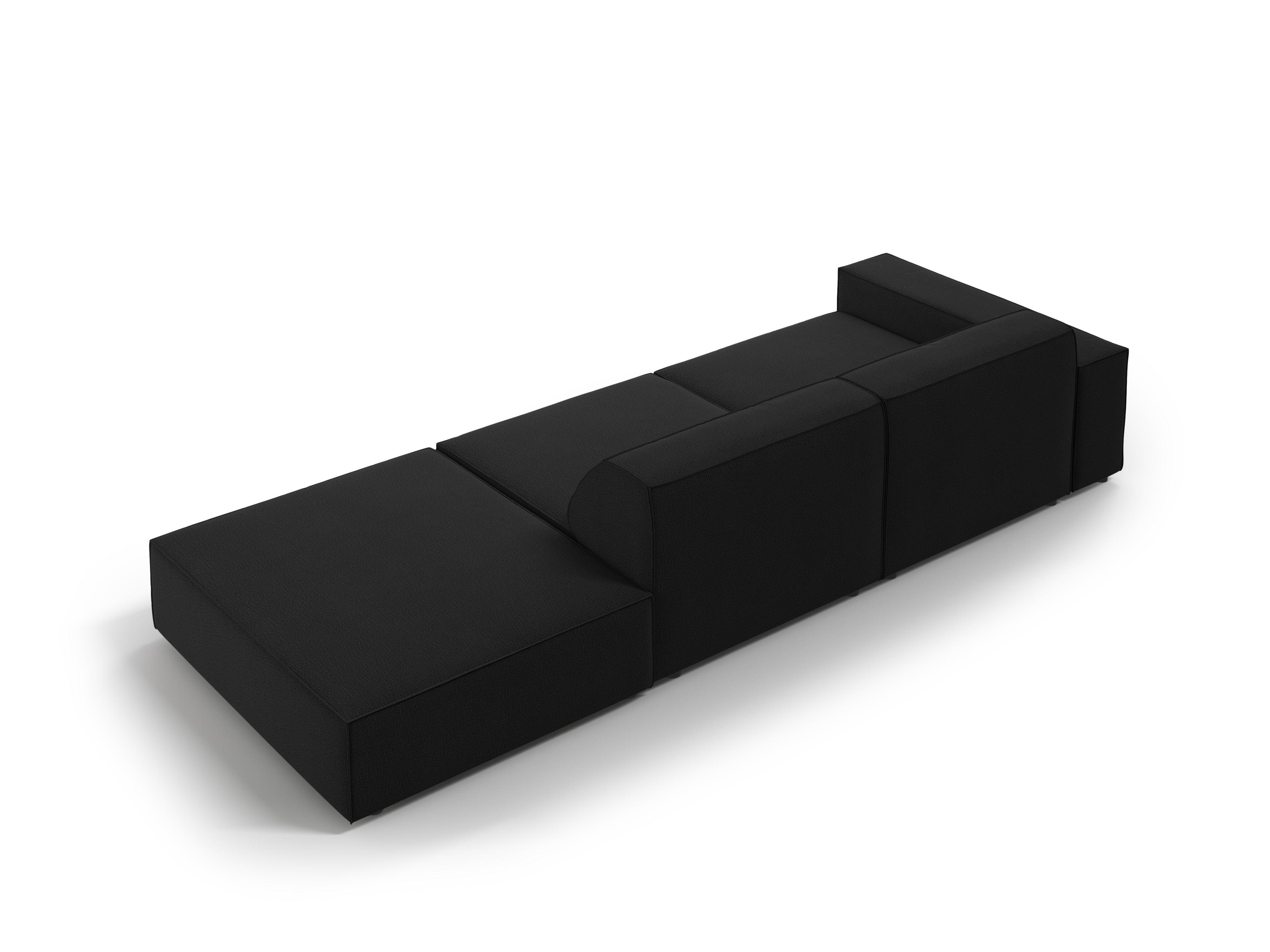 Sofa prawostronna 3-osobowa JODIE czarny Micadoni    Eye on Design
