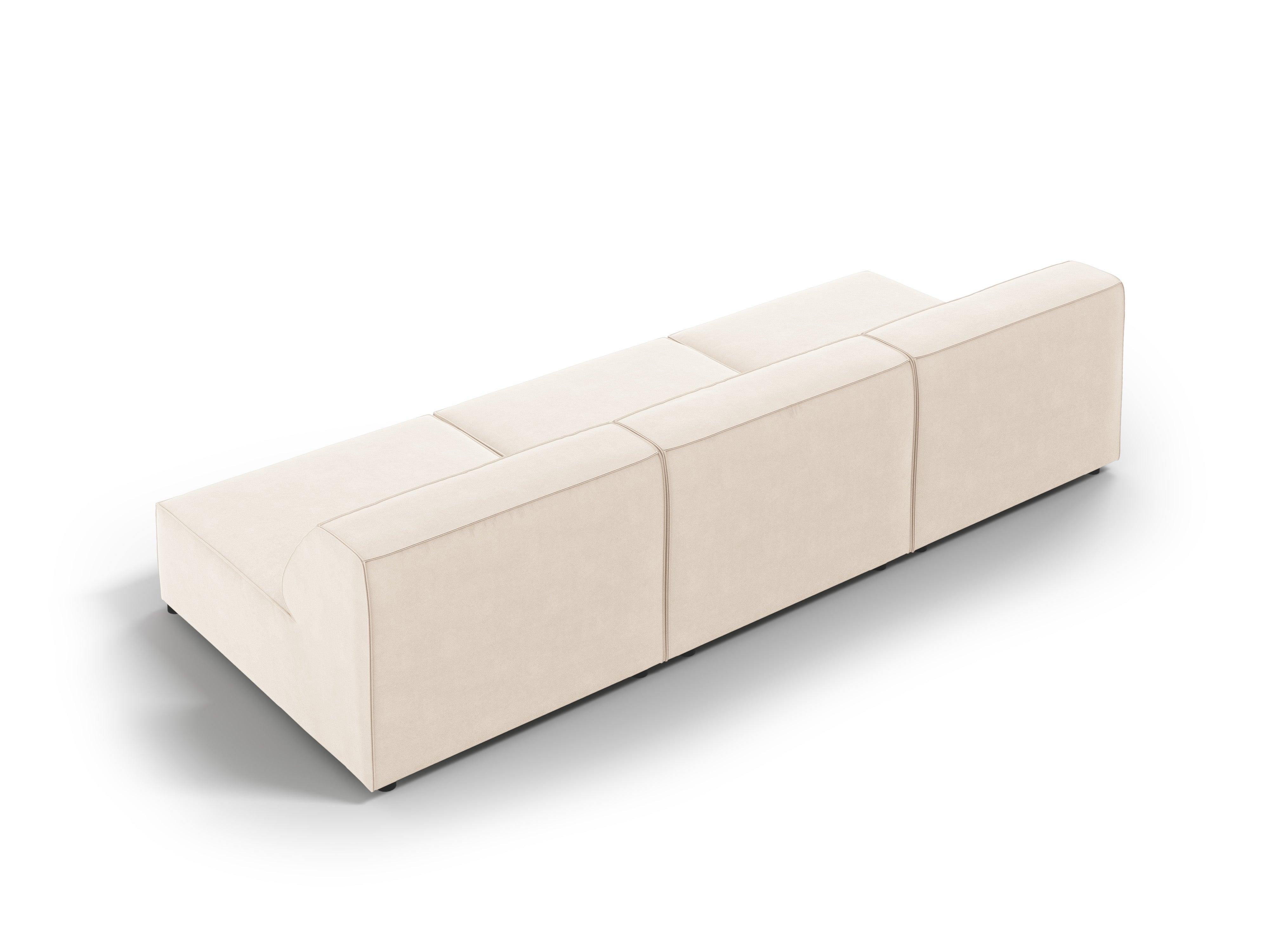 Sofa aksamitna 3-osobowa otwarta JODIE jasnobeżowy Micadoni    Eye on Design