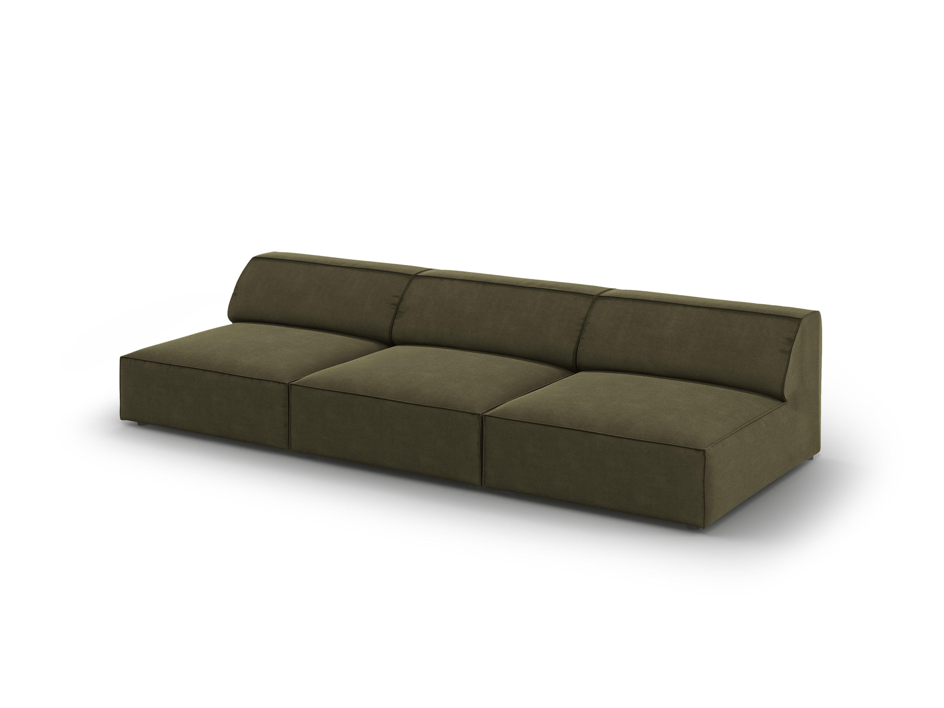 Sofa aksamitna 3-osobowa otwarta JODIE zielony Micadoni    Eye on Design
