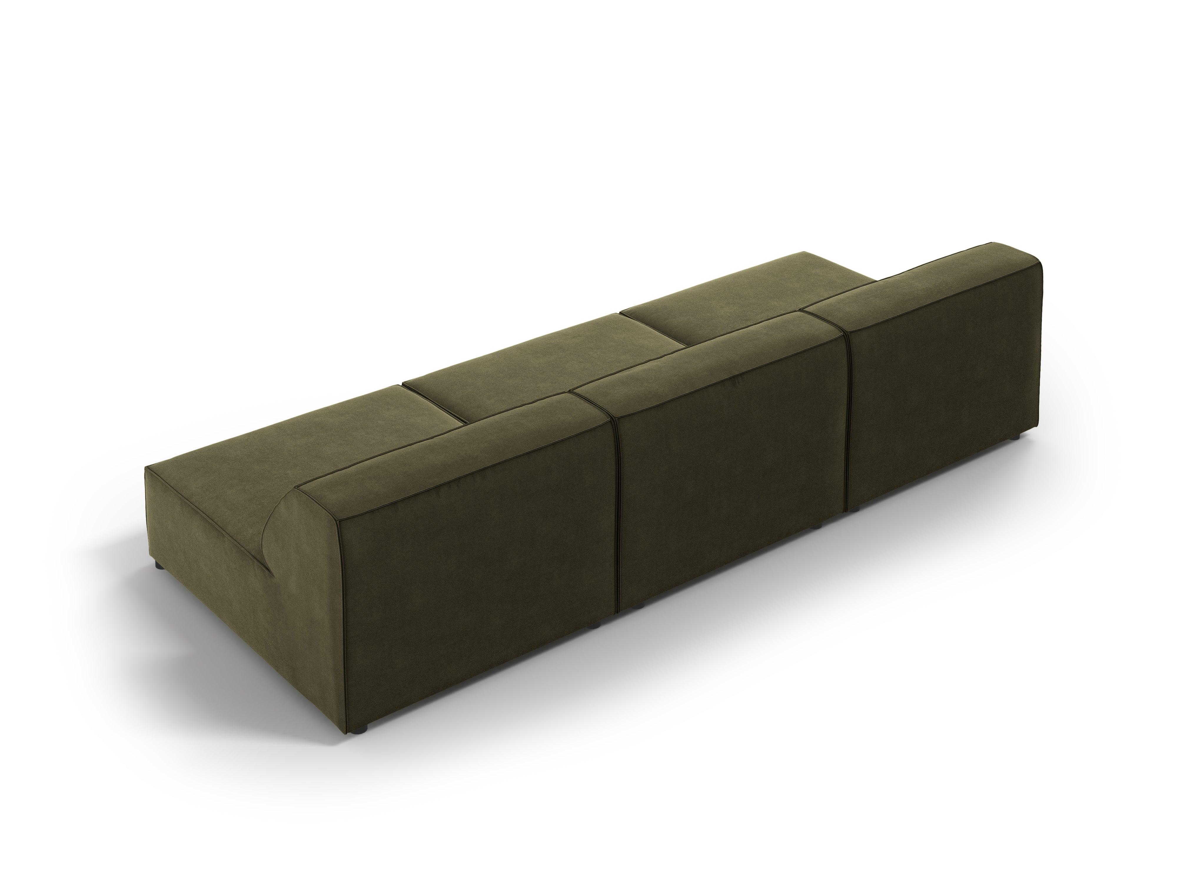 Sofa aksamitna 3-osobowa otwarta JODIE zielony Micadoni    Eye on Design