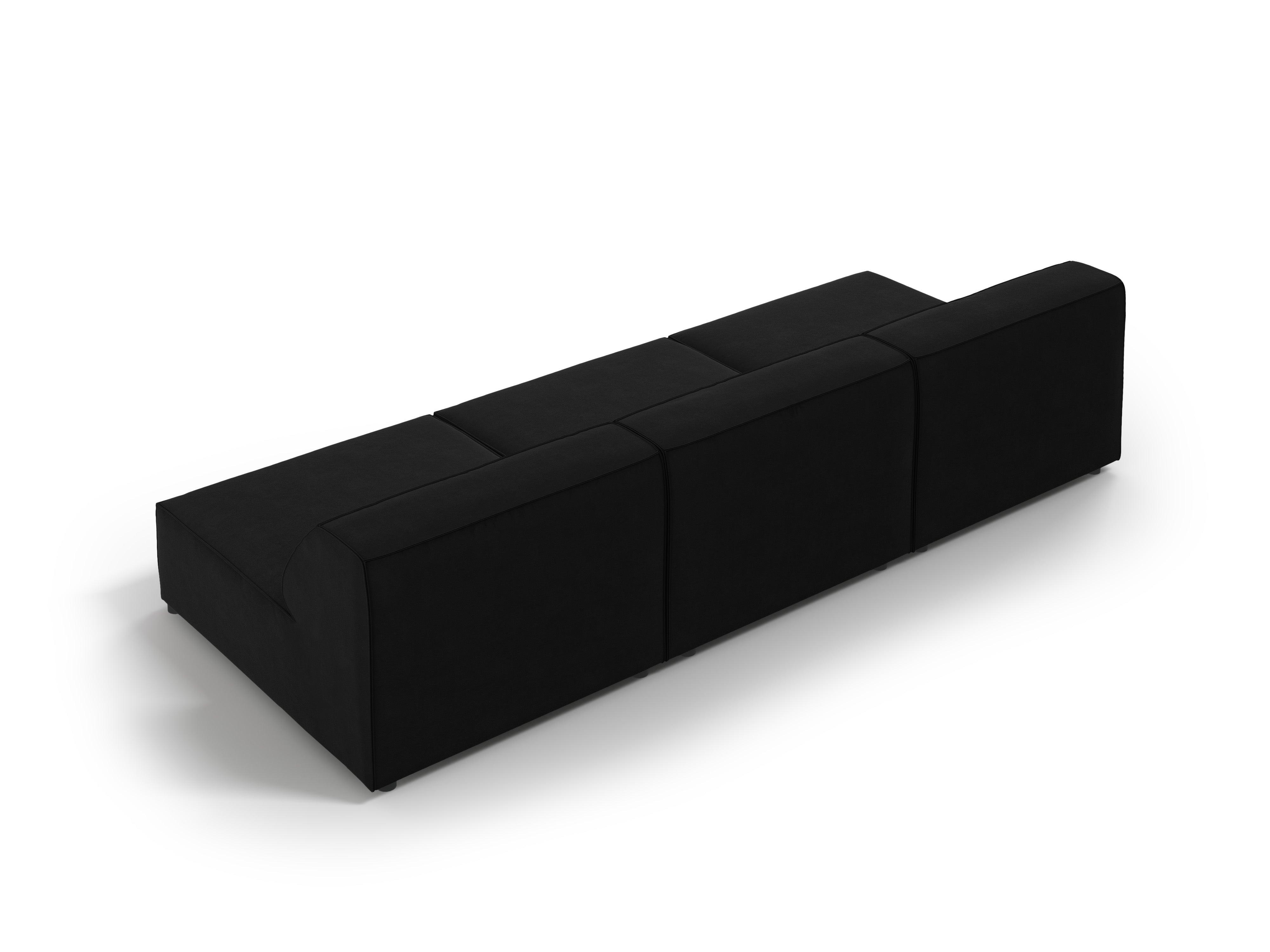 Sofa aksamitna 3-osobowa otwarta JODIE czarny Micadoni    Eye on Design