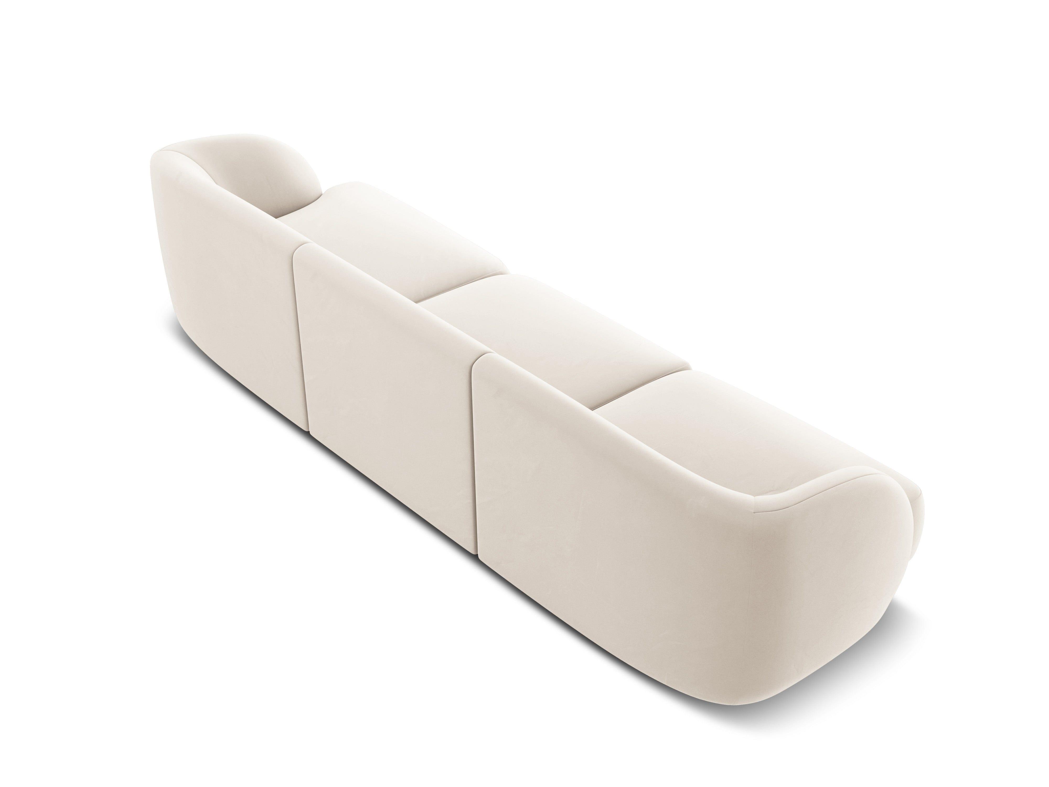 Sofa aksamitna 3-osobowa MILEY beżowy Micadoni    Eye on Design