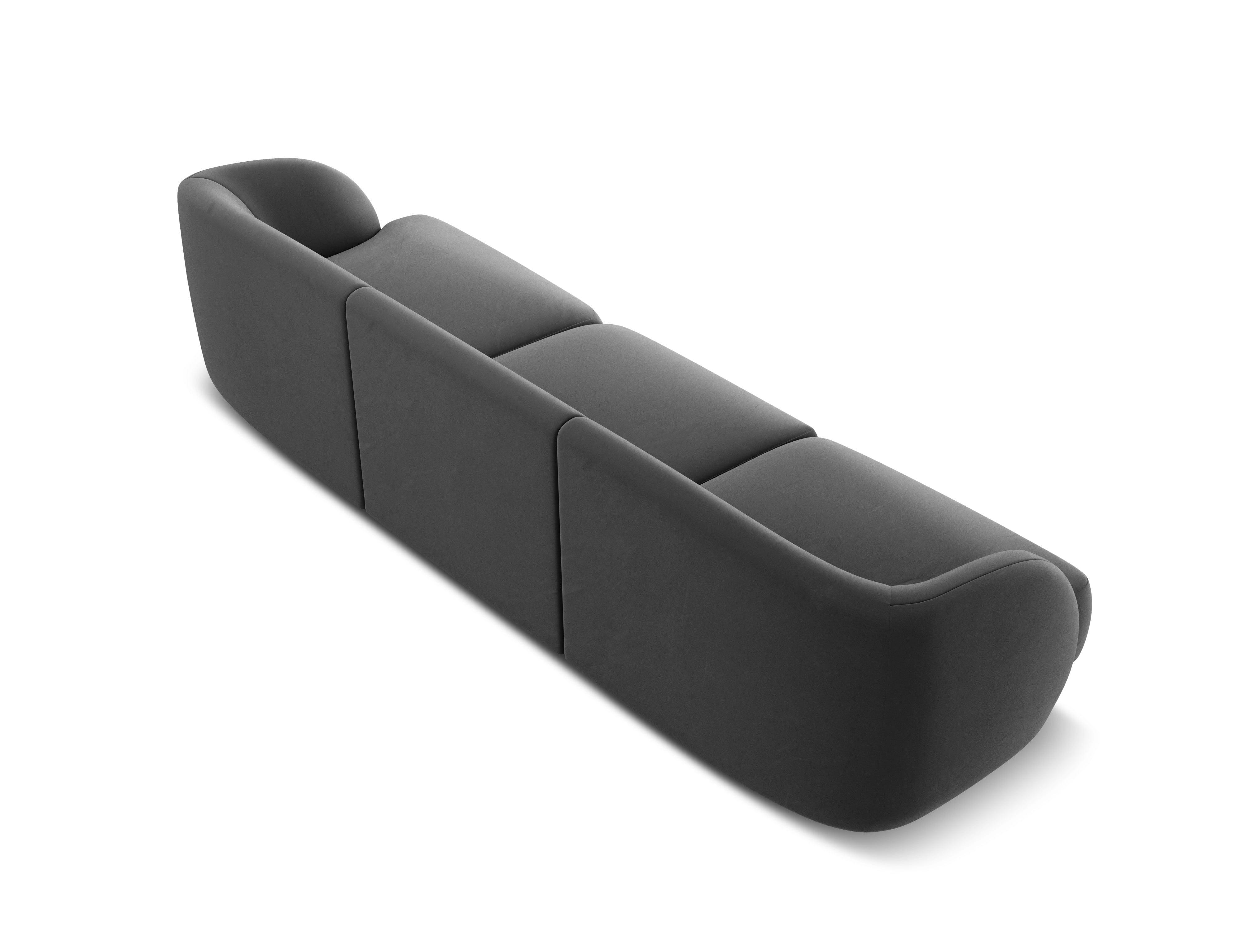 Sofa aksamitna 3-osobowa MILEY ciemnoszary Micadoni    Eye on Design