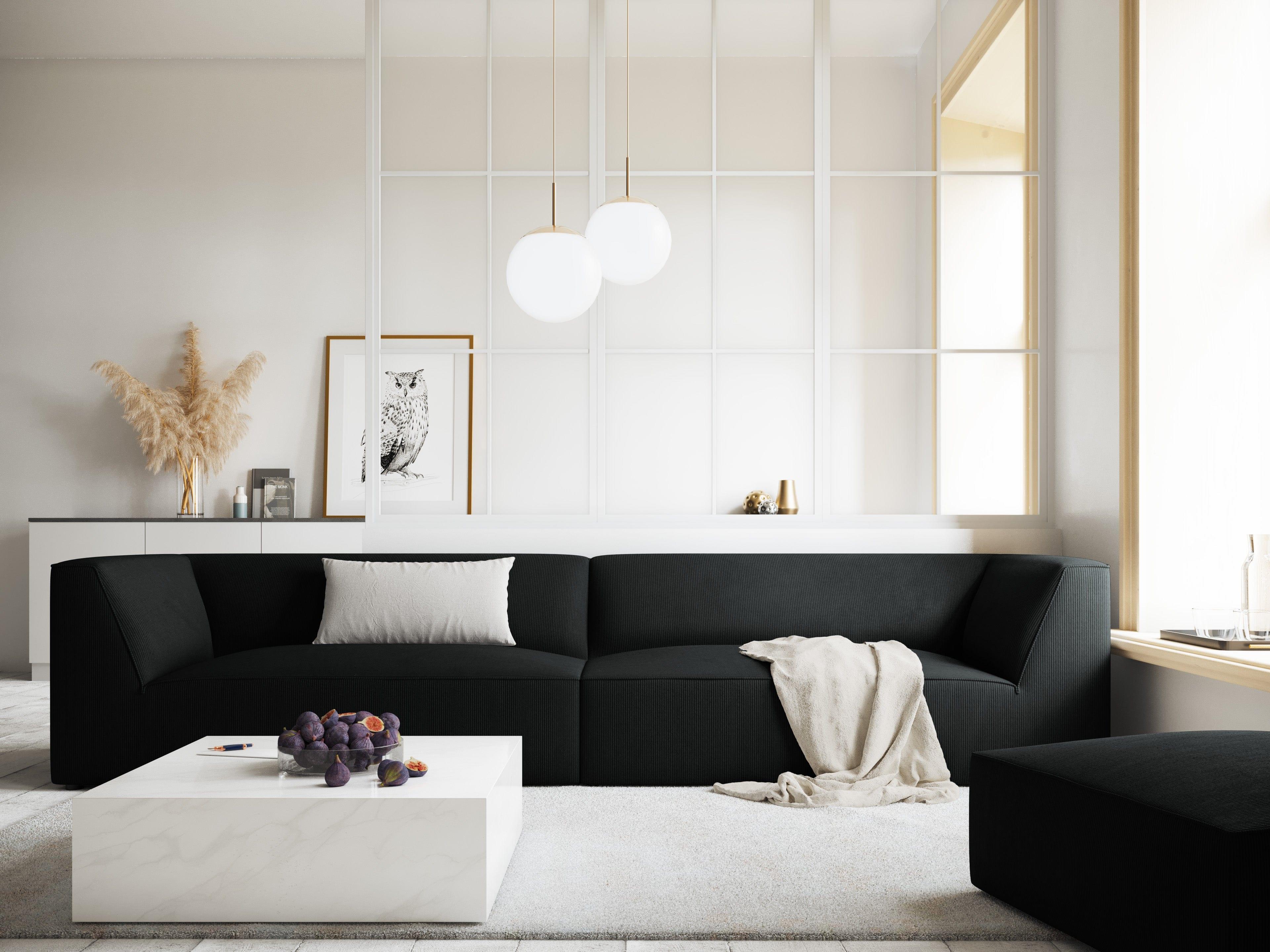 Sofa sztruksowa RUBY czarny Micadoni    Eye on Design