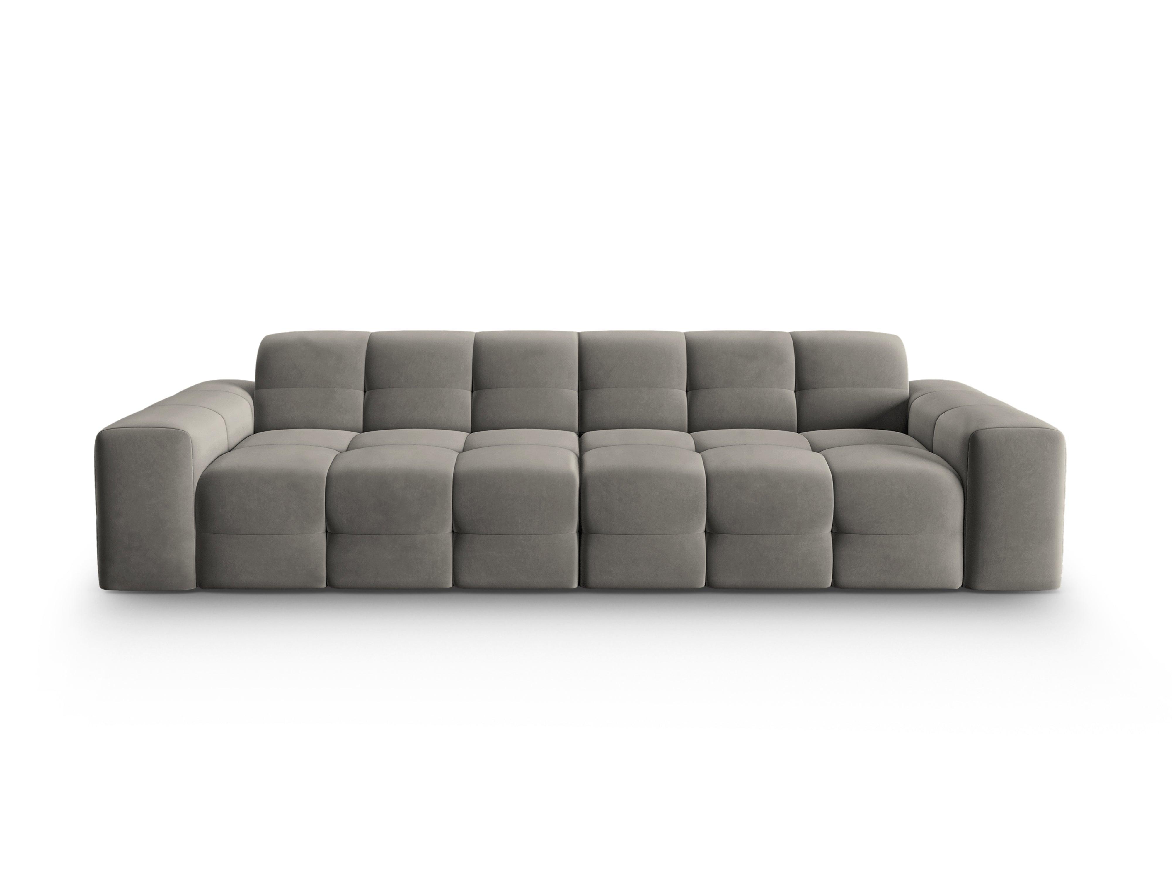 Sofa aksamitna 4-osobowa KENDAL szary Micadoni    Eye on Design