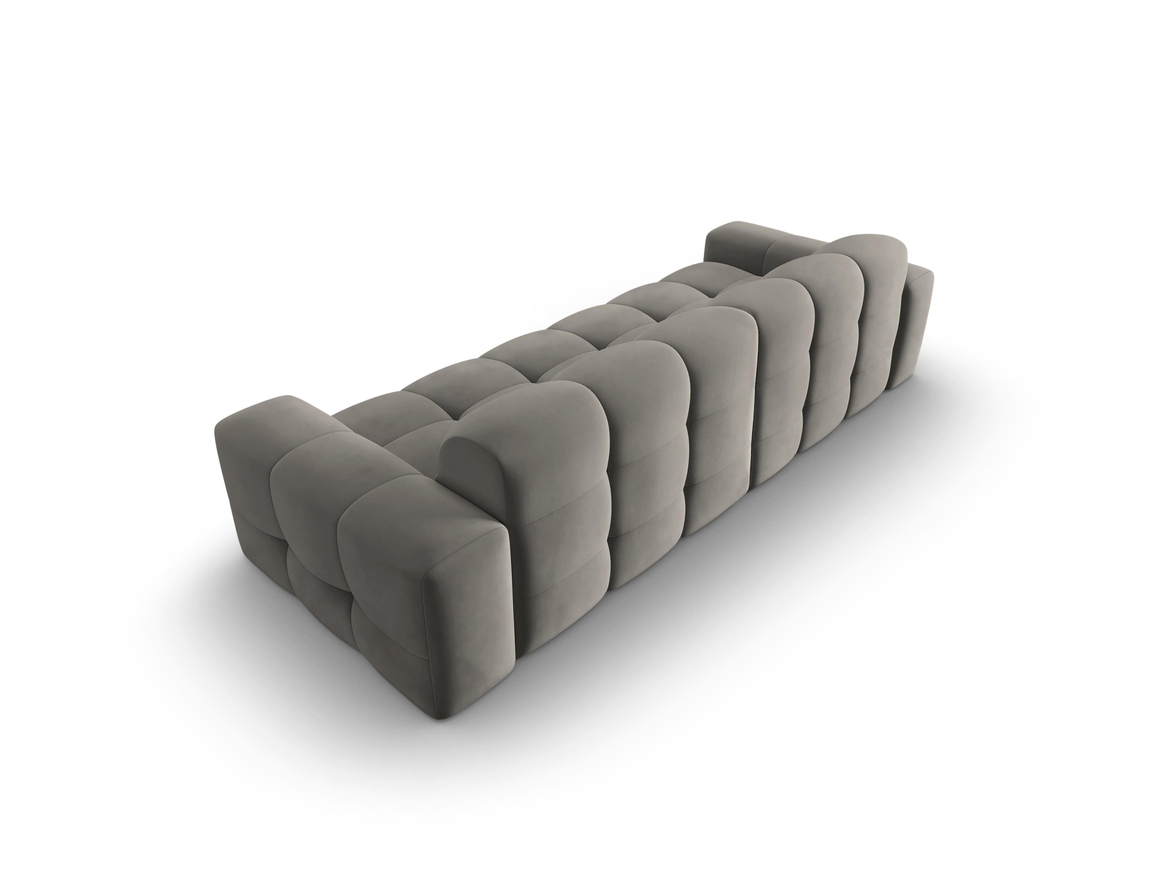 Sofa aksamitna 4-osobowa KENDAL szary Micadoni    Eye on Design