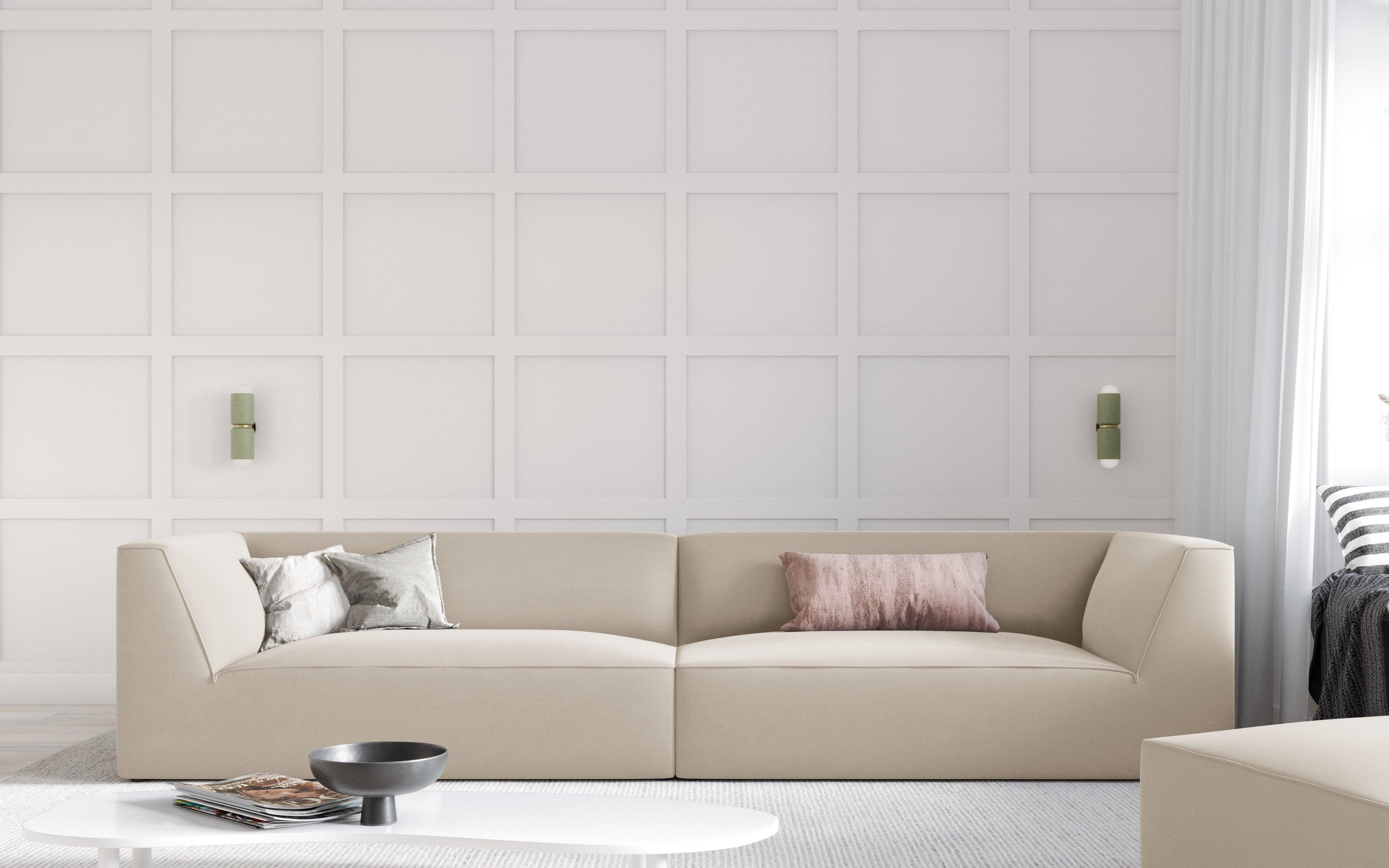 Sofa aksamitna RUBY beżowy Micadoni    Eye on Design