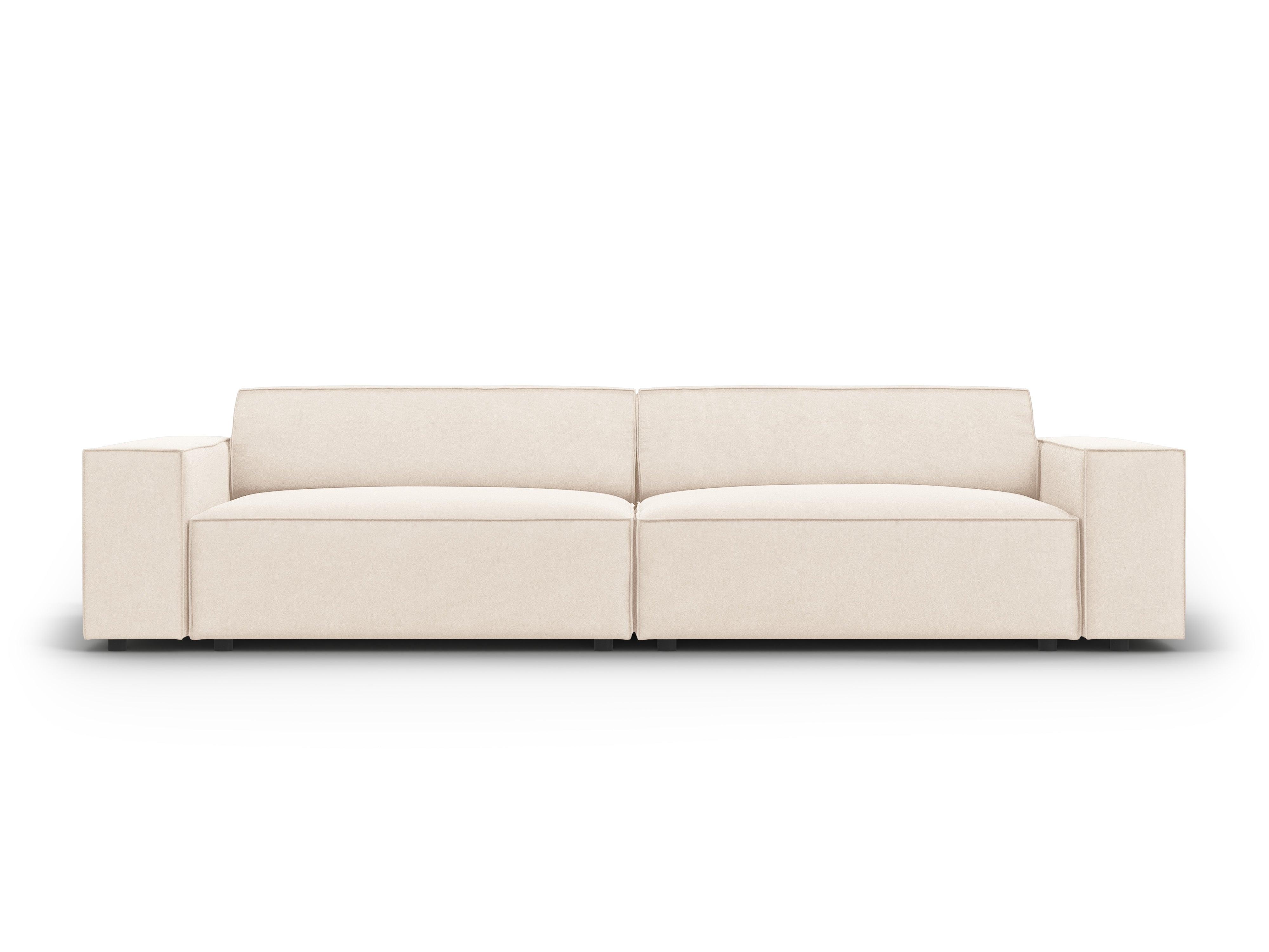 Sofa aksamitna 4-osobowa JODIE jasnobeżowy Micadoni    Eye on Design
