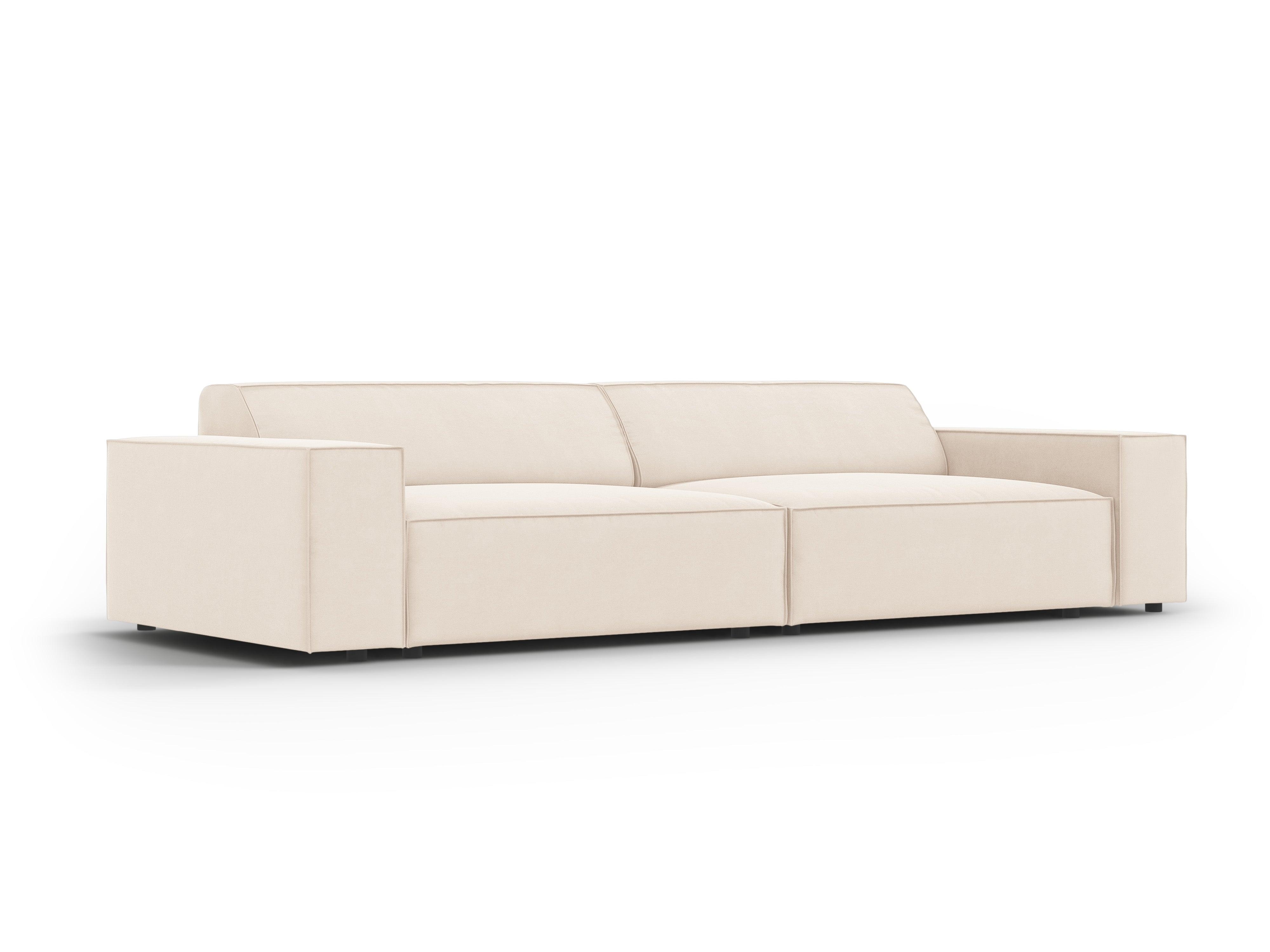 Sofa aksamitna 4-osobowa JODIE jasnobeżowy Micadoni    Eye on Design