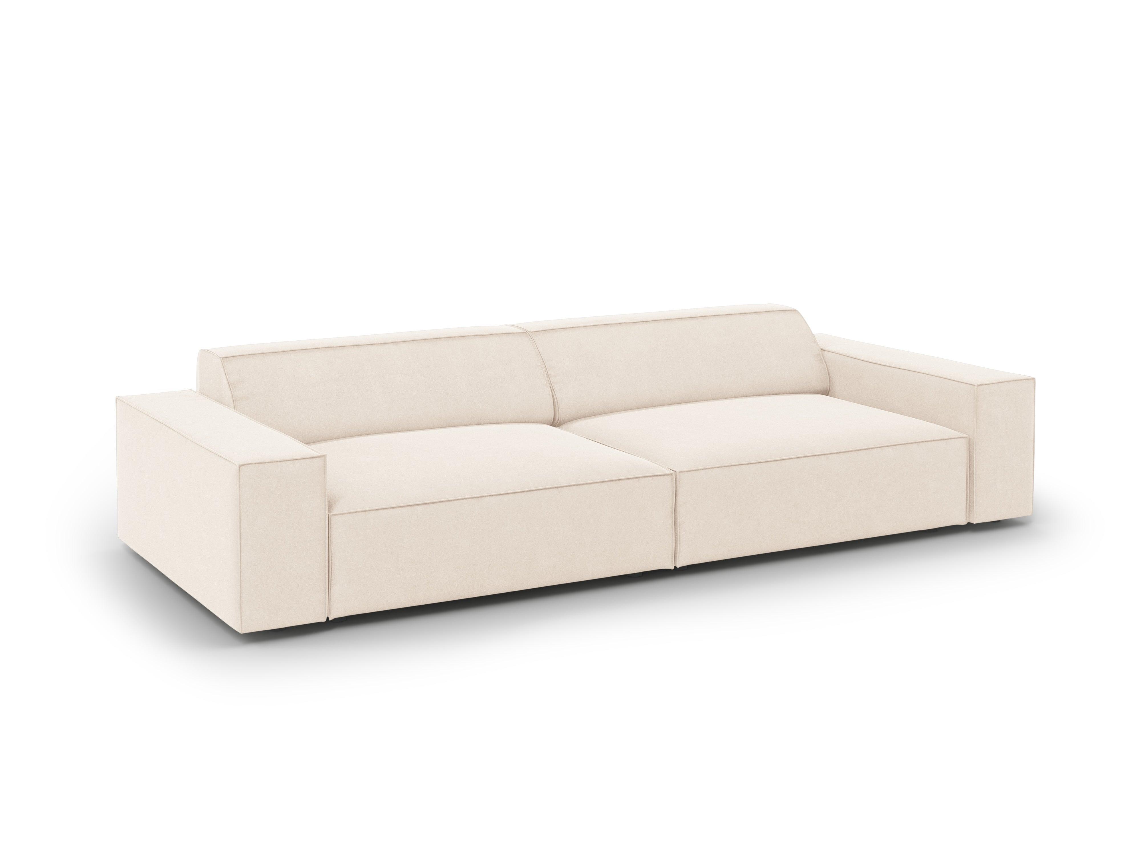 Sofa aksamitna 4-osobowa JODIE jasnobeżowy Micadoni    Eye on Design