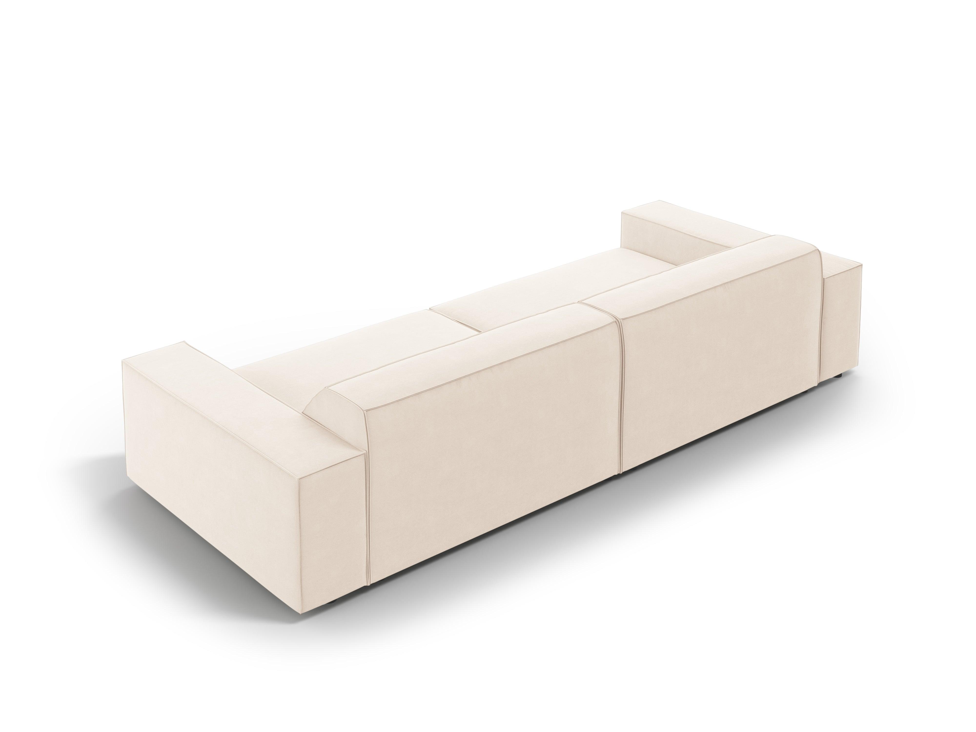 Sofa aksamitna 4-osobowa JODIE jasnobeżowy Micadoni    Eye on Design