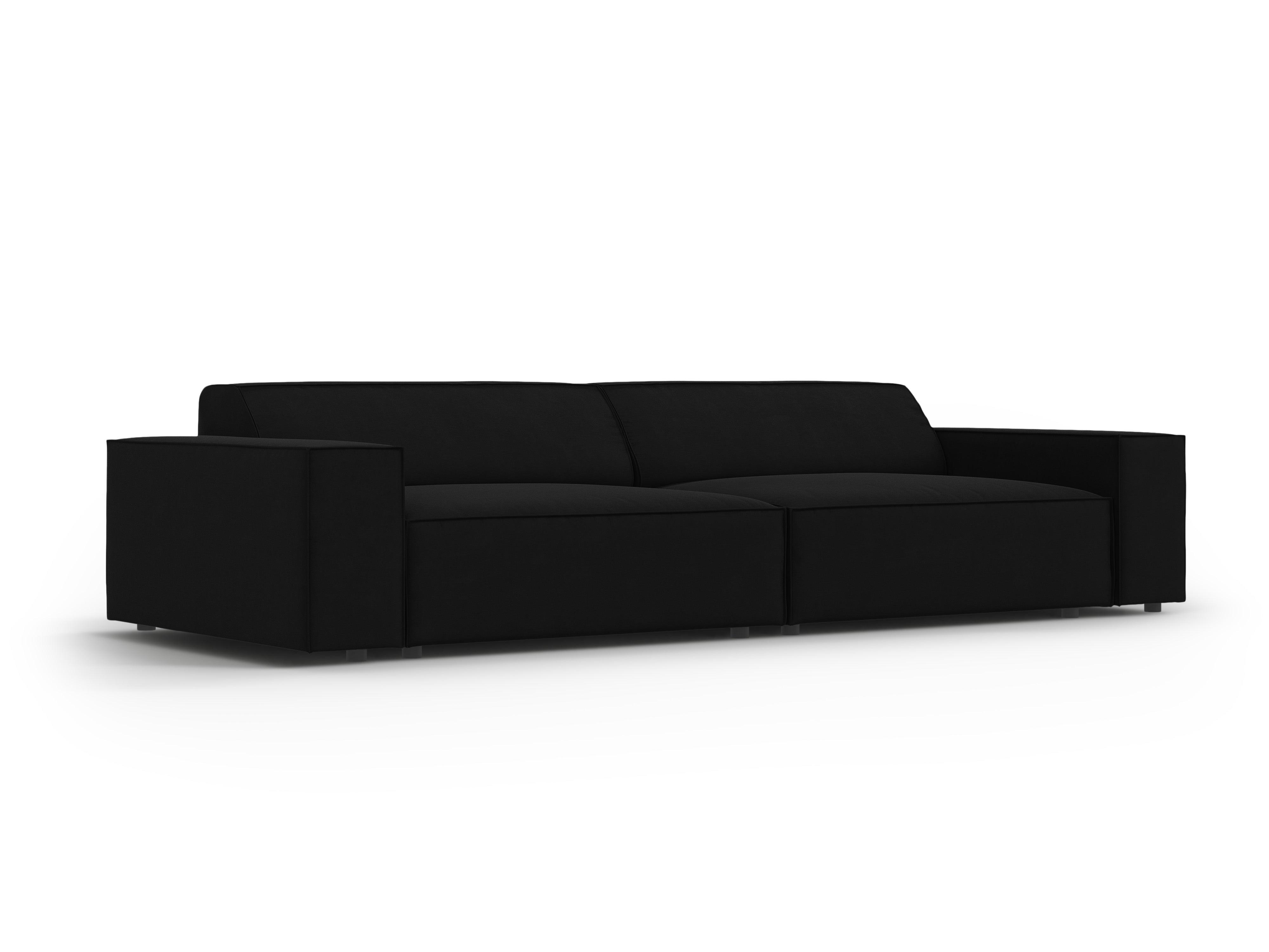 Sofa aksamitna 4-osobowa JODIE czarny Micadoni    Eye on Design