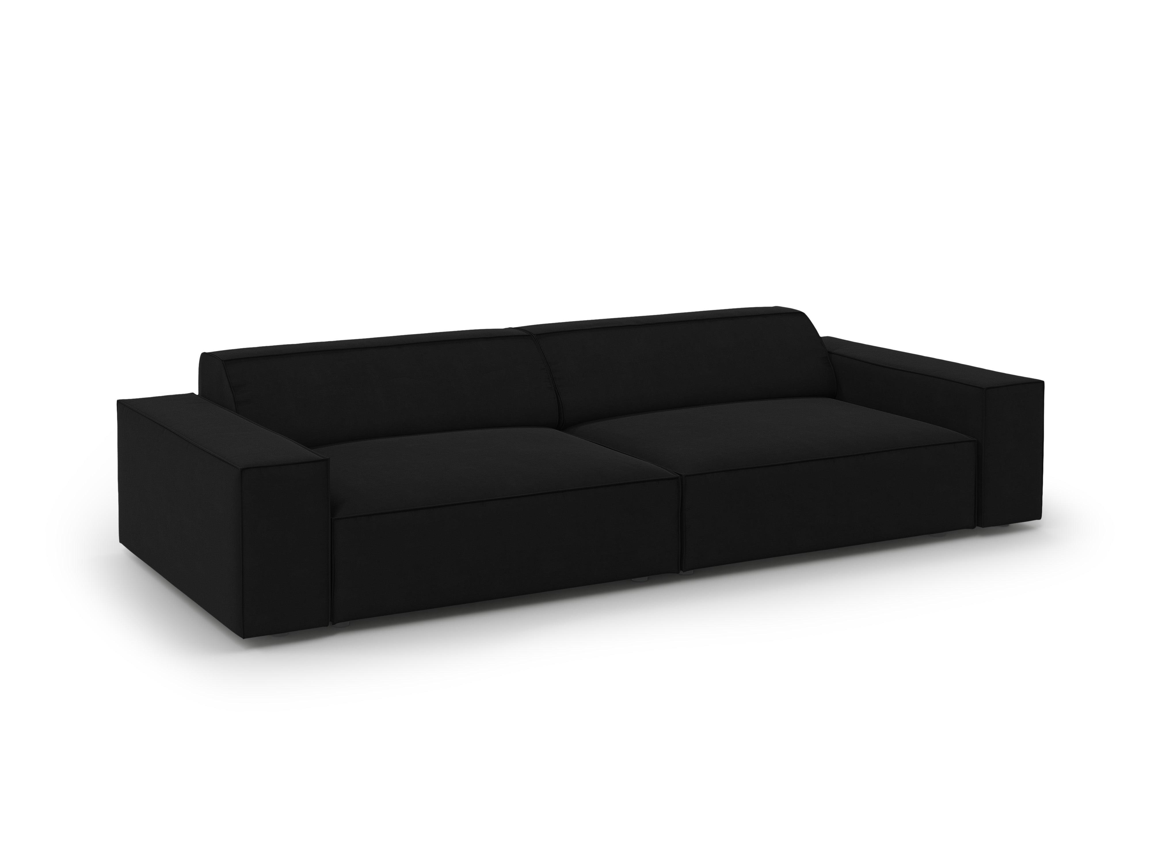 Sofa aksamitna 4-osobowa JODIE czarny Micadoni    Eye on Design
