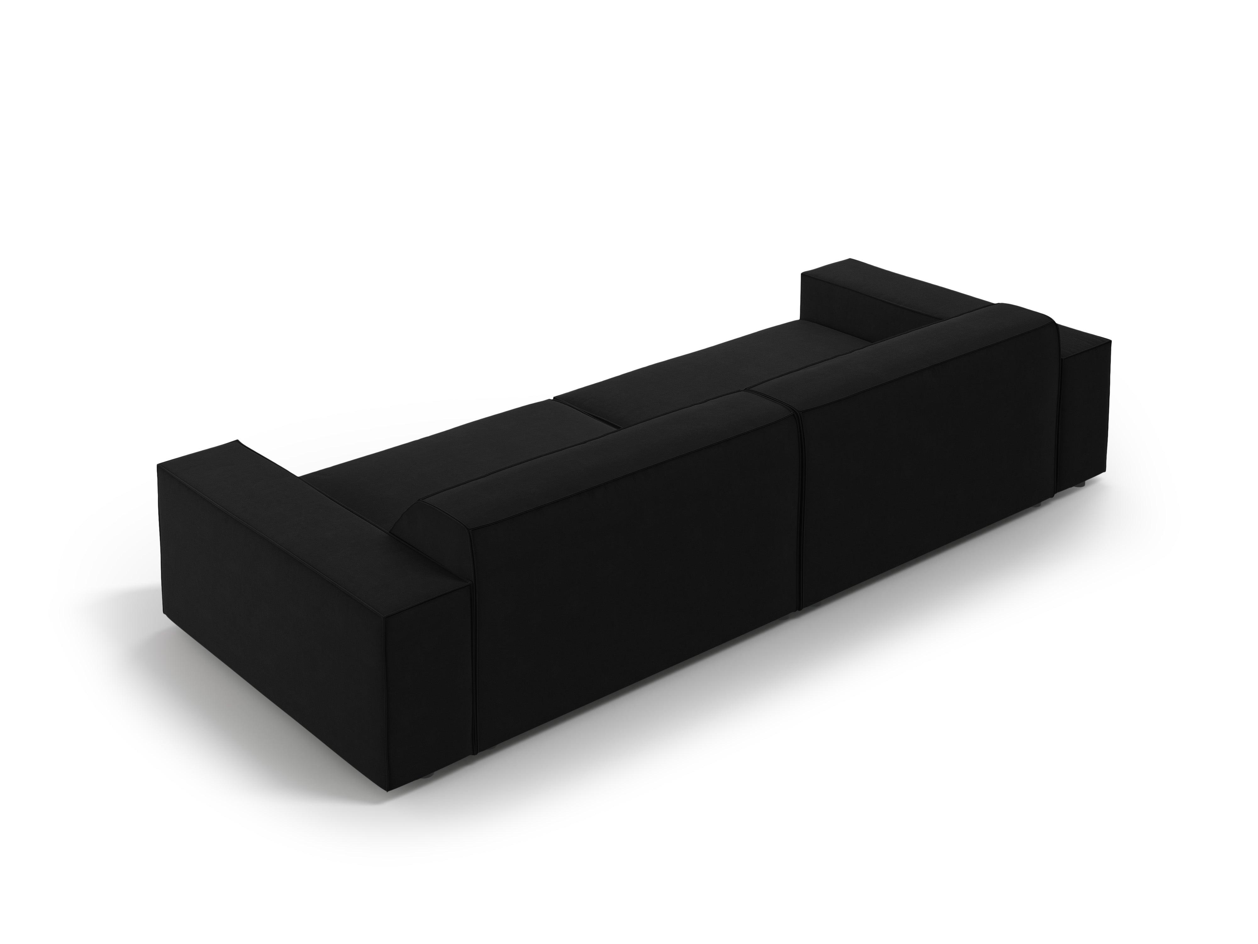 Sofa aksamitna 4-osobowa JODIE czarny Micadoni    Eye on Design
