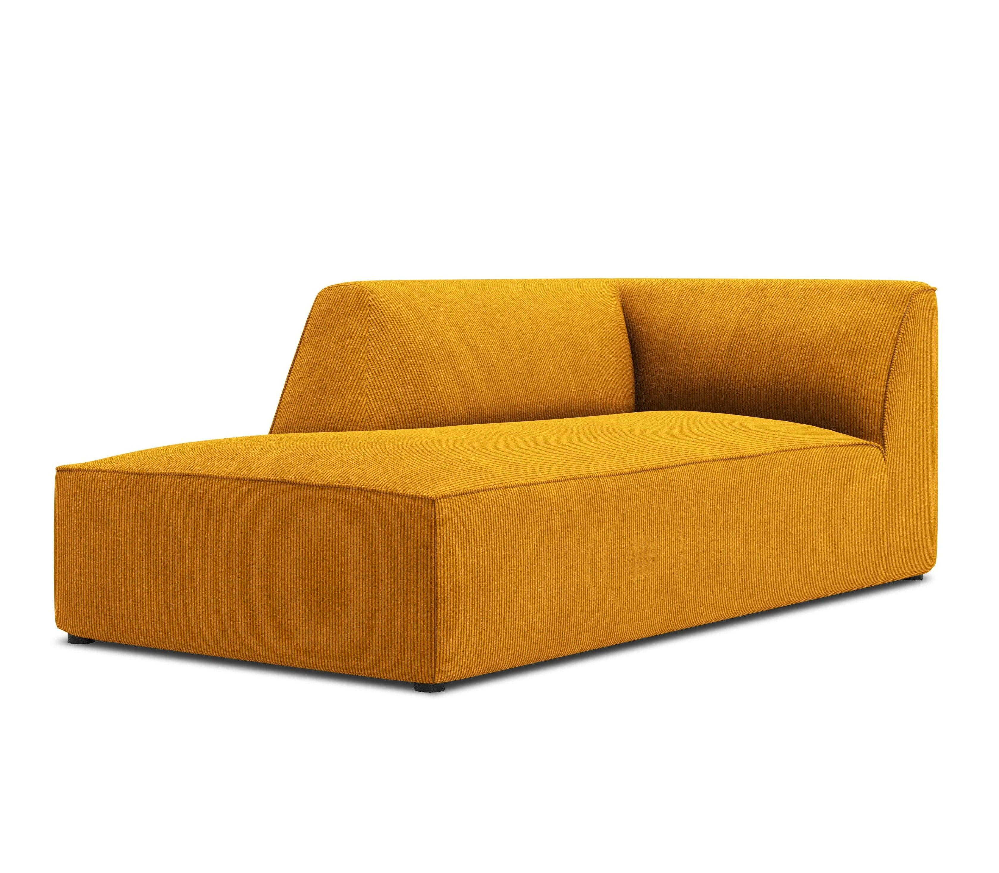Szezlong sztruksowy lewostronny RUBY żółty Micadoni    Eye on Design