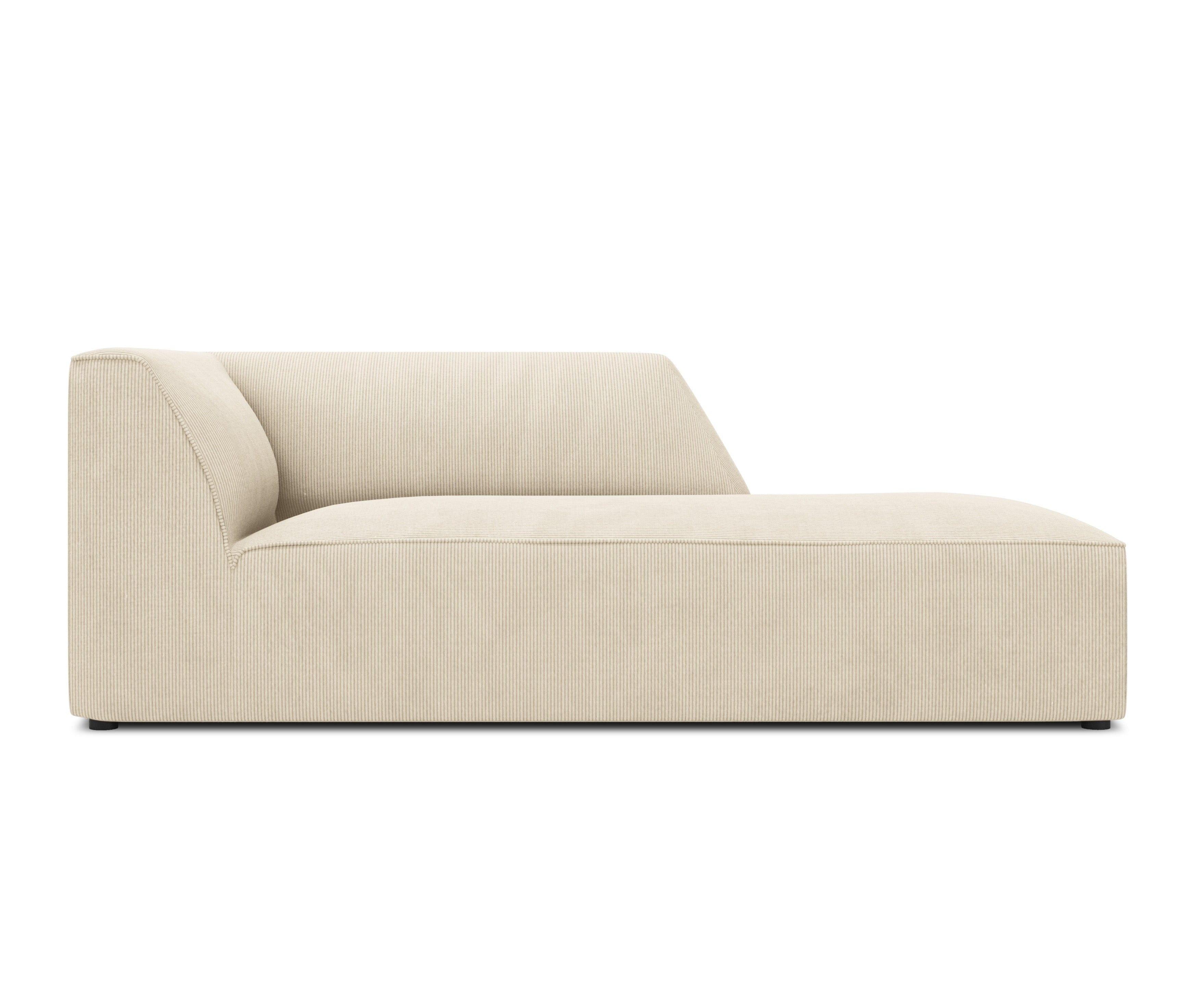 Szezlong sztruksowy prawostronny RUBY beżowy Micadoni    Eye on Design