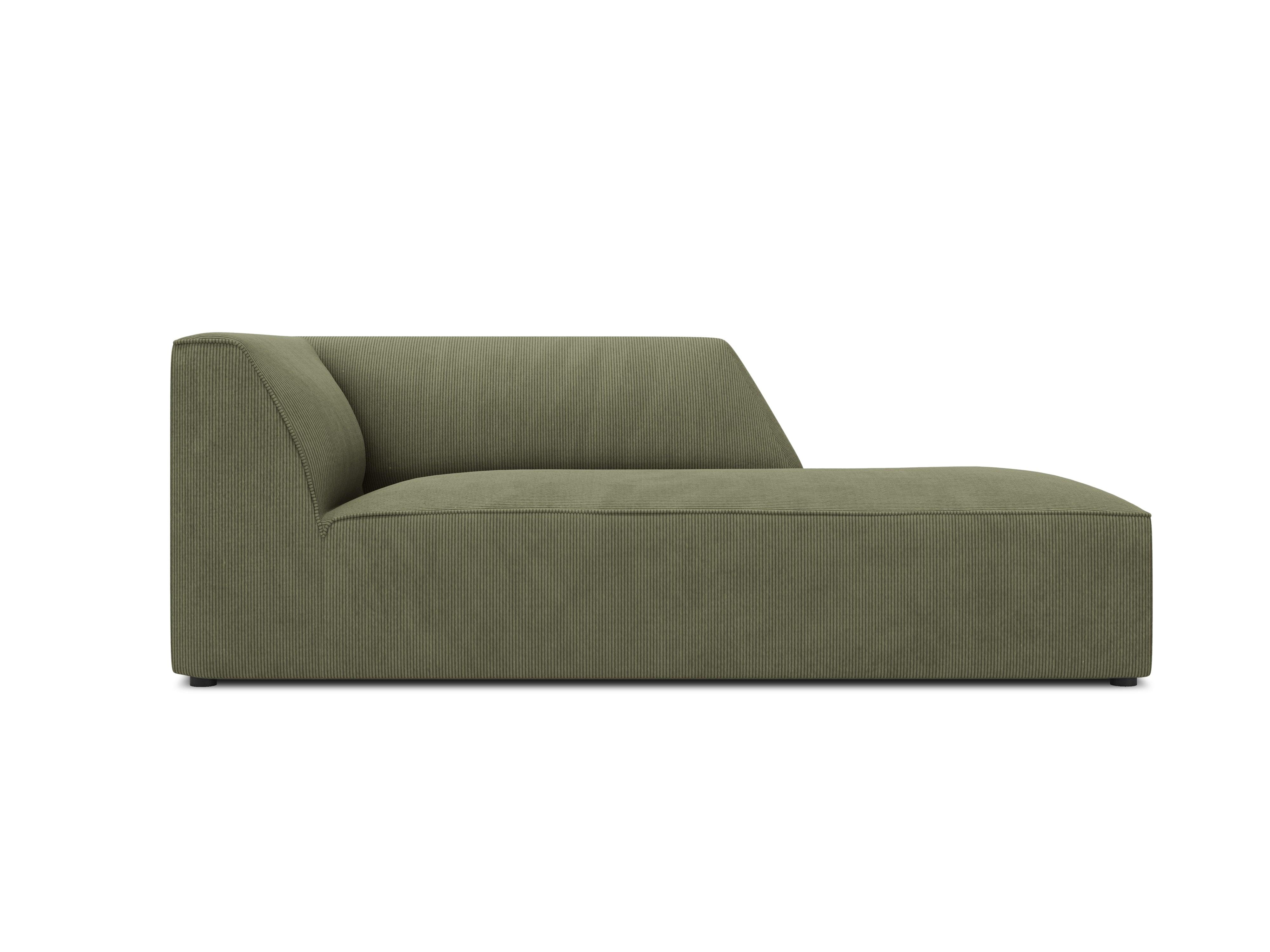 Szezlong sztruksowy prawostronny RUBY zielony Micadoni    Eye on Design